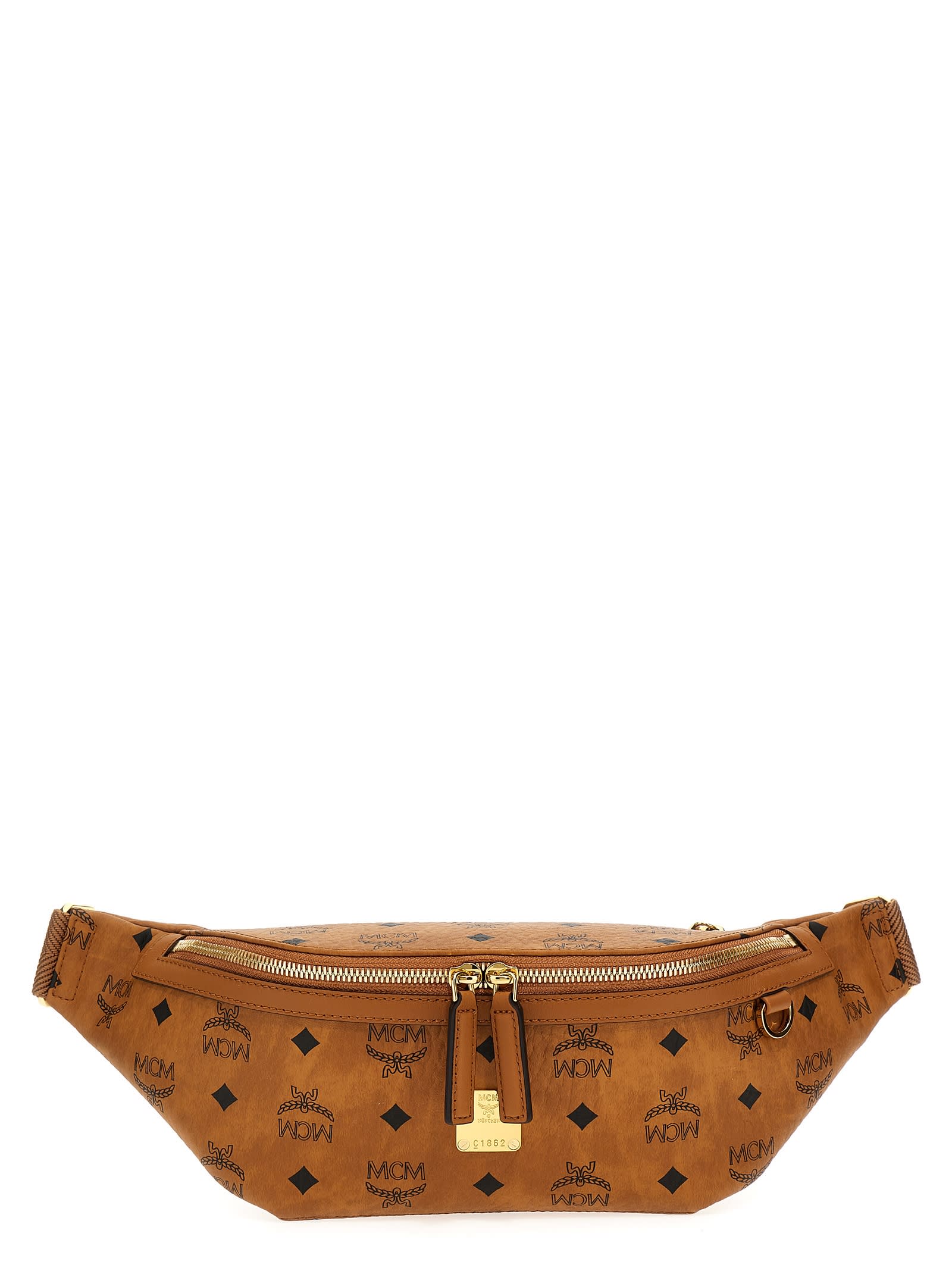 Shop Mcm Visetos Belt Bag In Brown