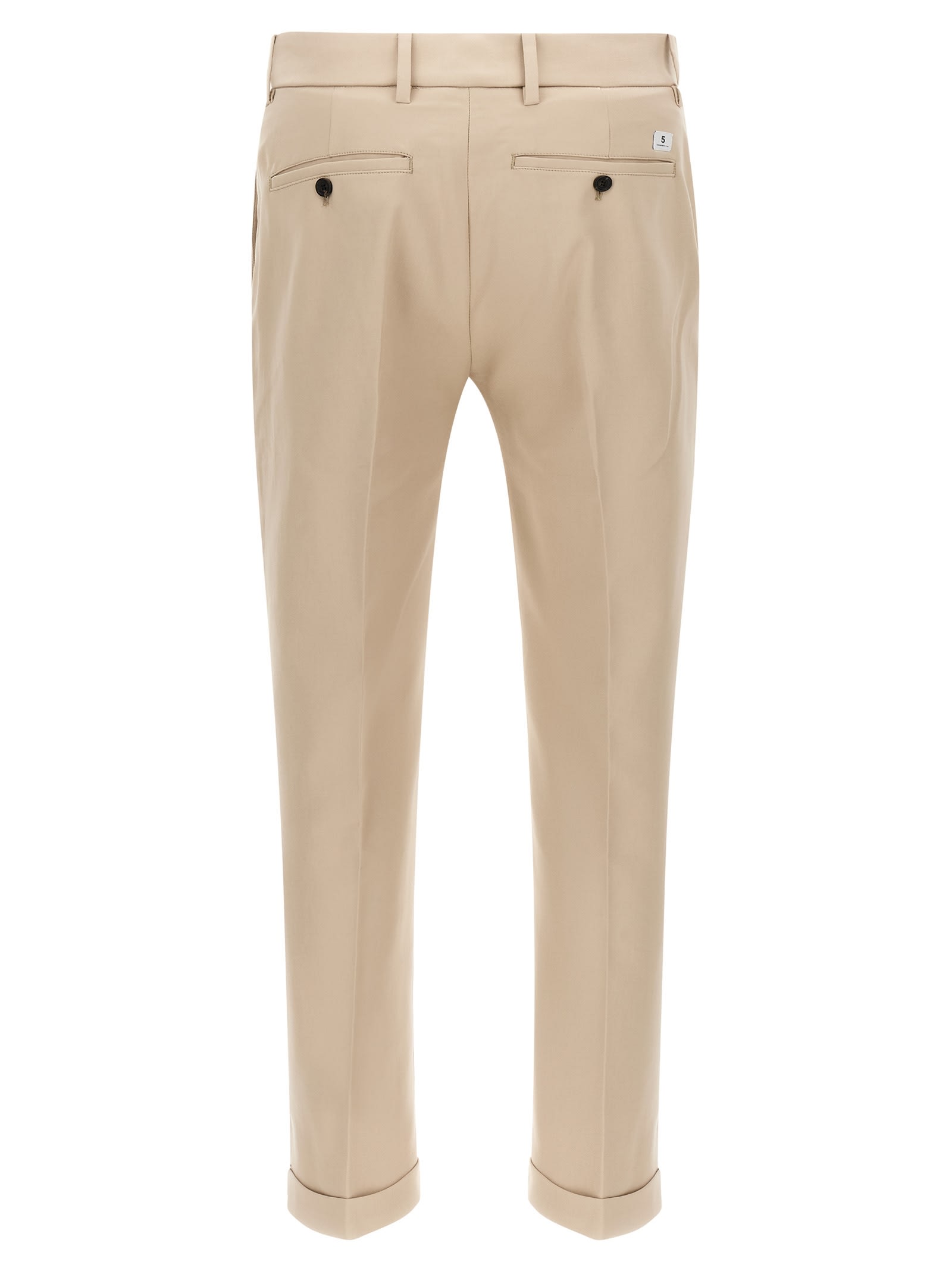 Department Five Pressed Turn-up Trousers In Neutral