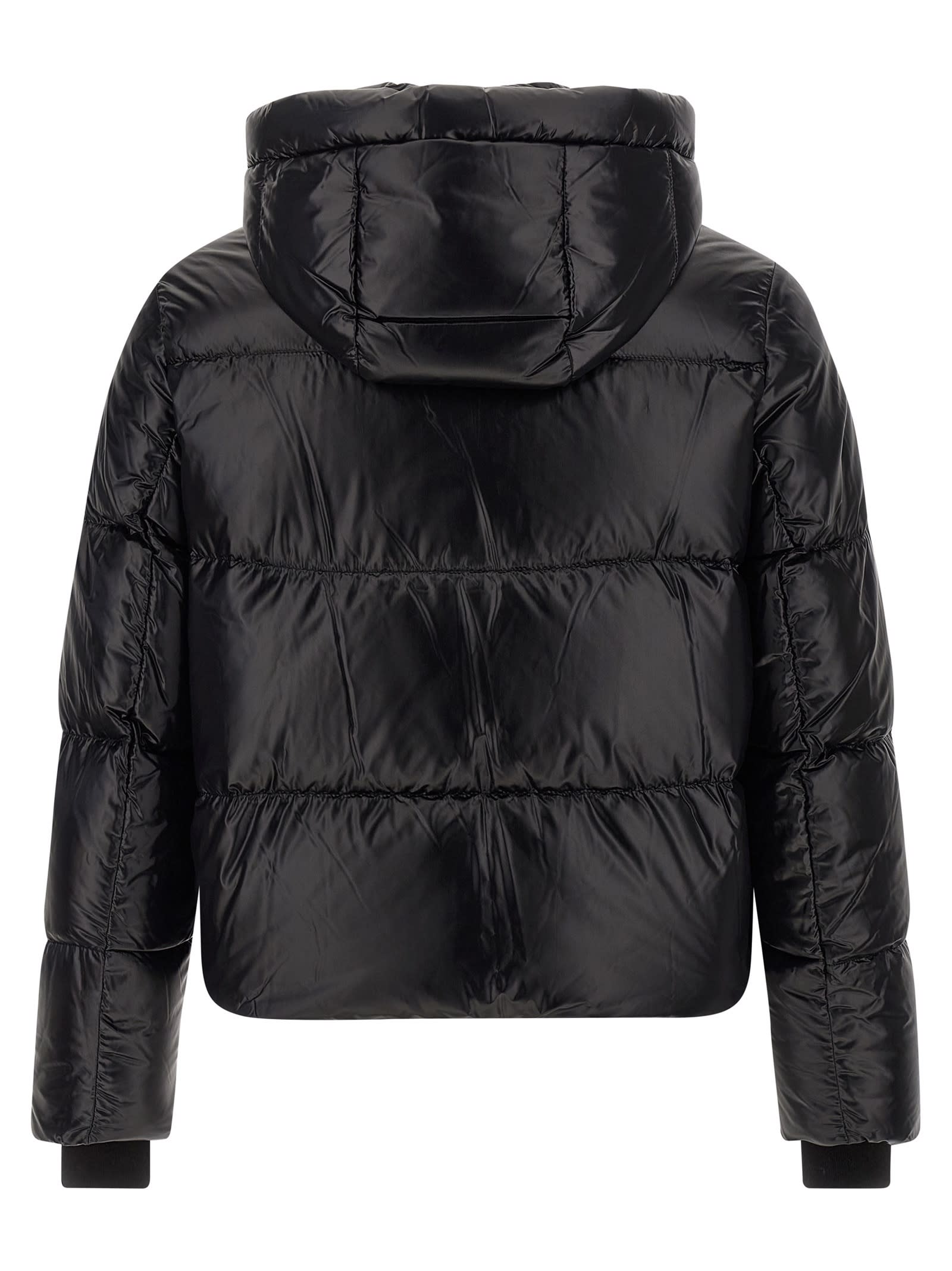 Moose Knuckles Long-sleeved Hooded Cotton Jacket In Black
