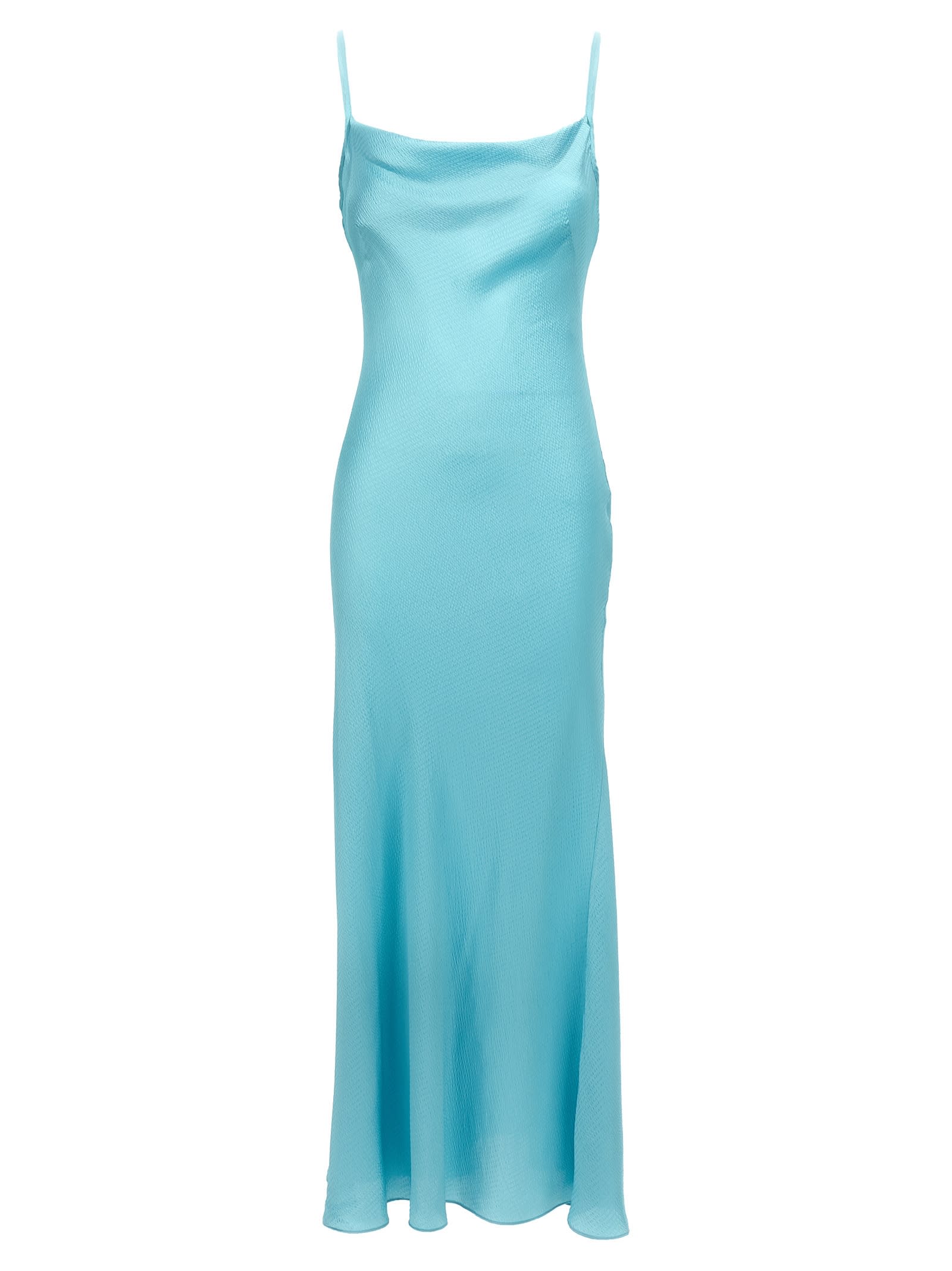Shop Twinset Satin Dress In Light Blue