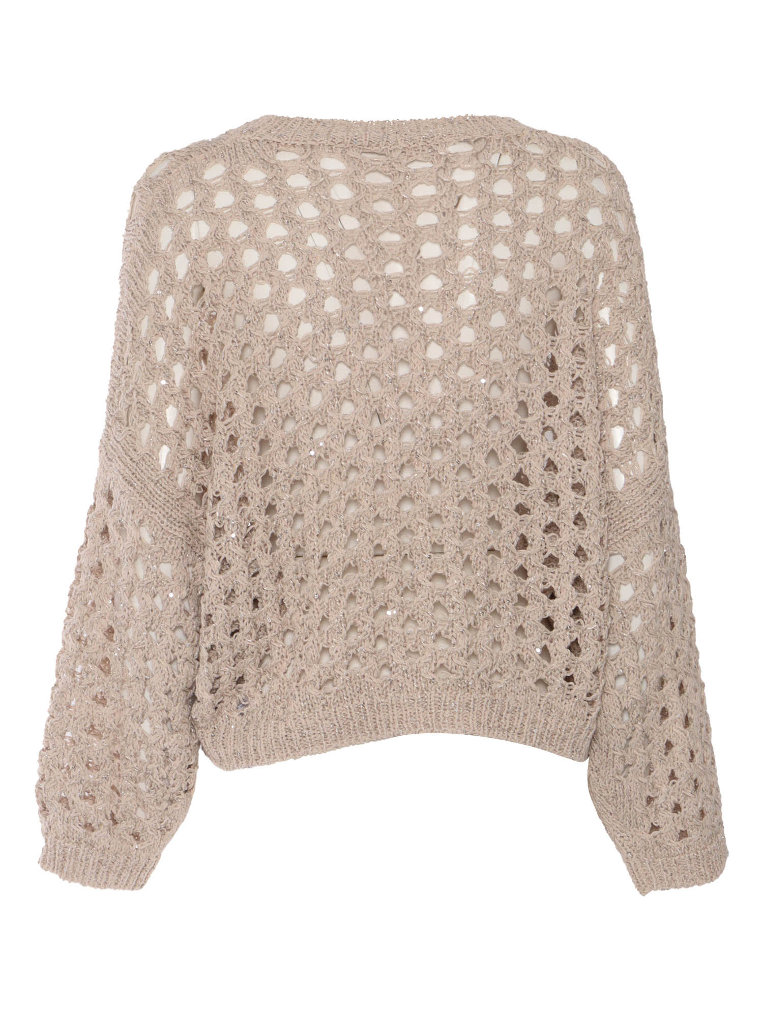 Antonelli Open Knit Sweater In Beige
