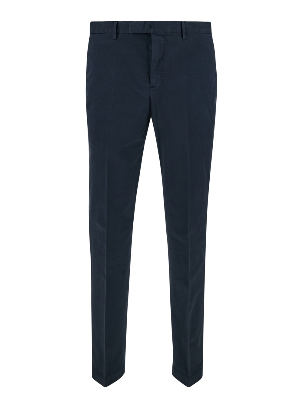 Shop Pt01 Sartorial Slim Fit Blu Trousers In Cotton Blend Man