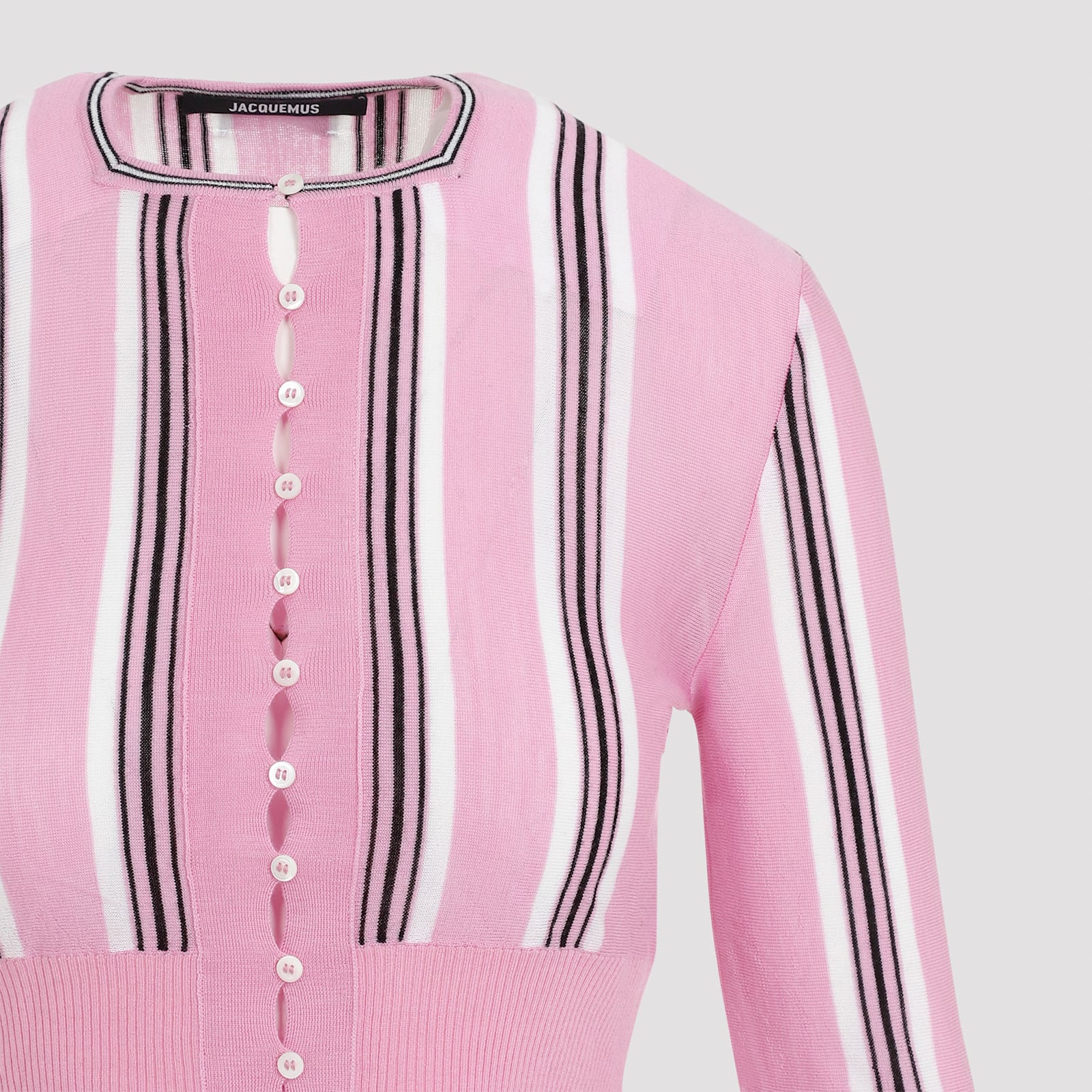 Shop Jacquemus Le Cardigan Spiaggia Cardigan In Multi Pink