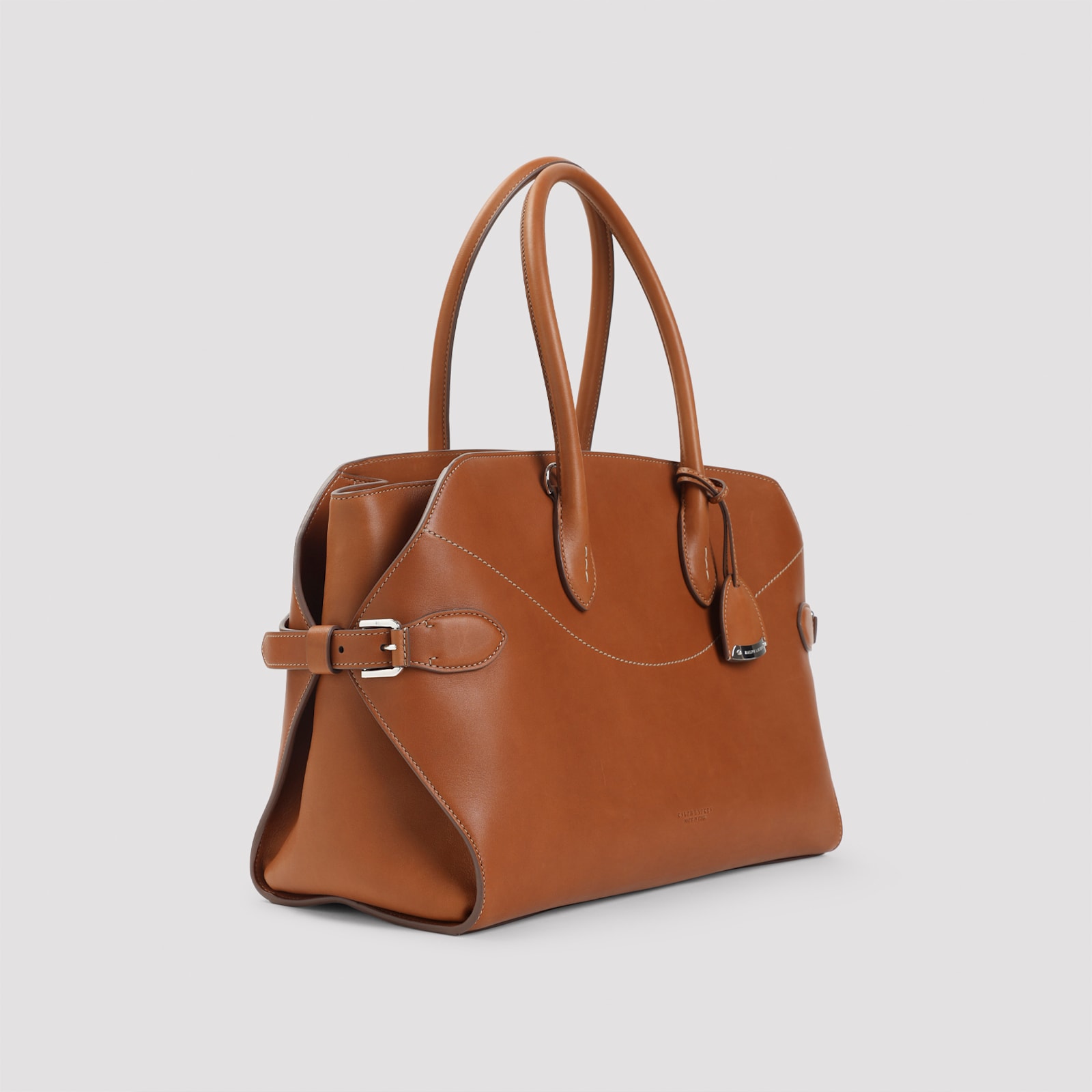 Ralph Lauren Medium The Ralph Calfskin Satchel In Brown