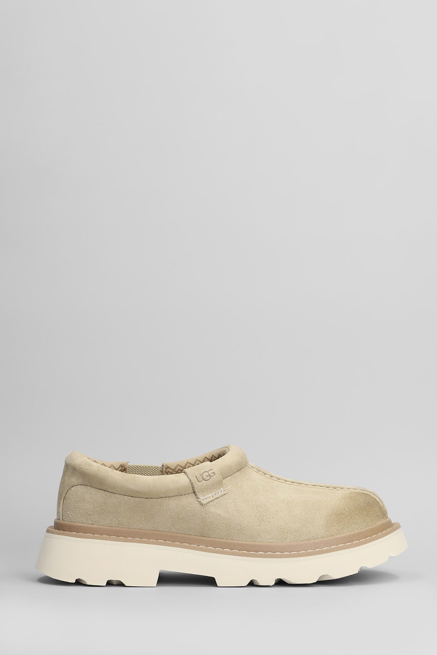 Tasman Lug Loafers In Beige Suede