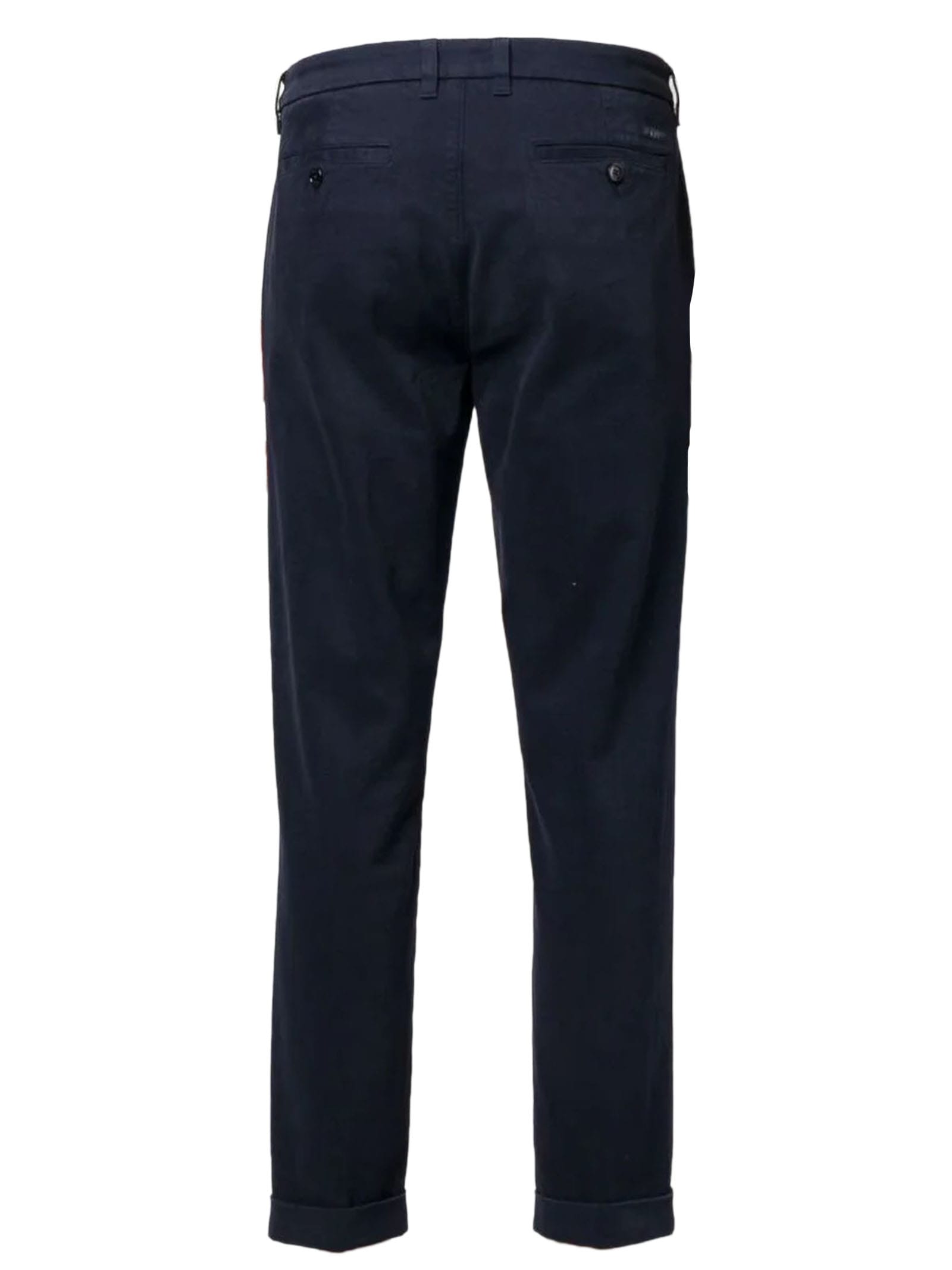 Shop Fay Navy Blue Capri Cotton Trousers