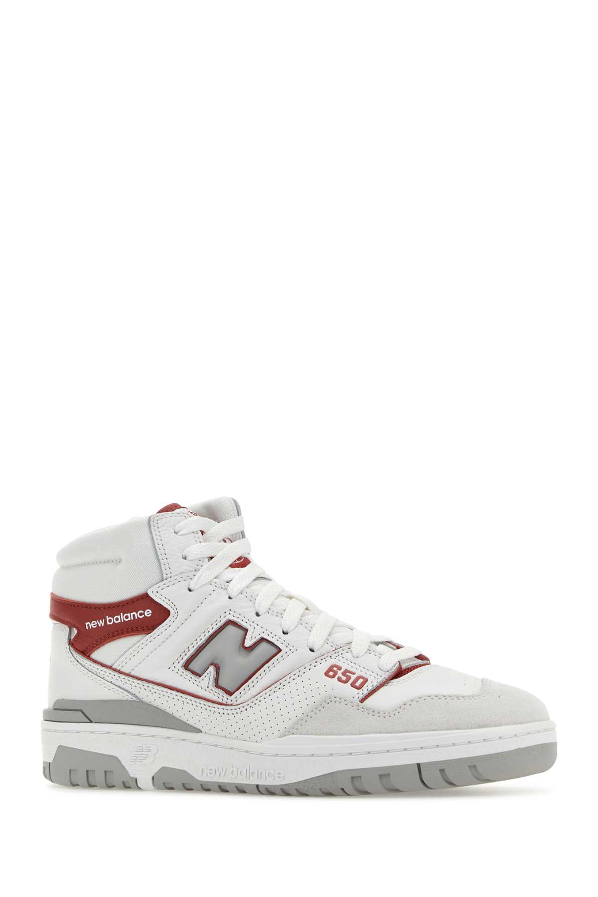 New Balance Multicolor Leather And Suede 650 Sneakers In White