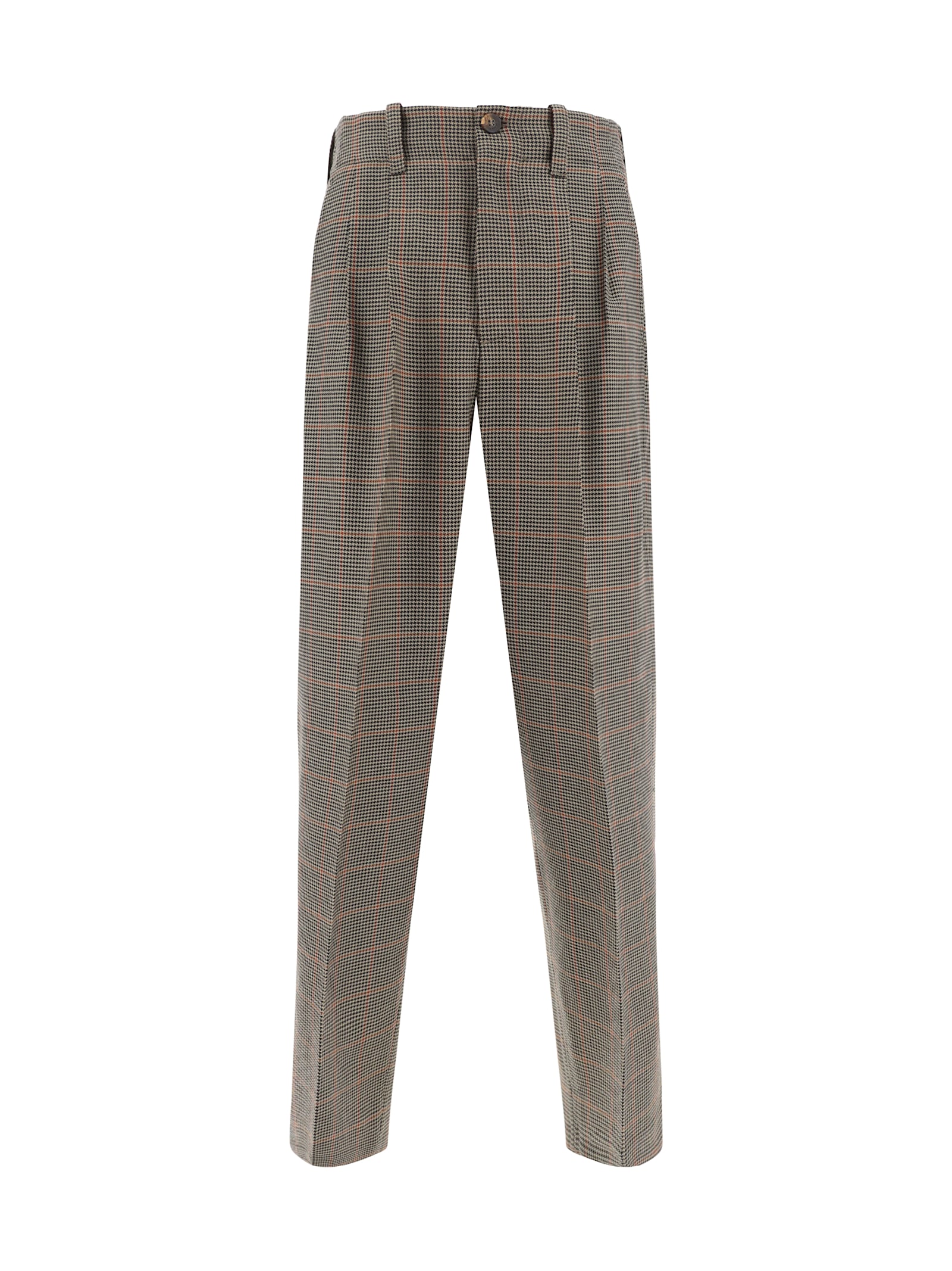 Wide Checked Trousers