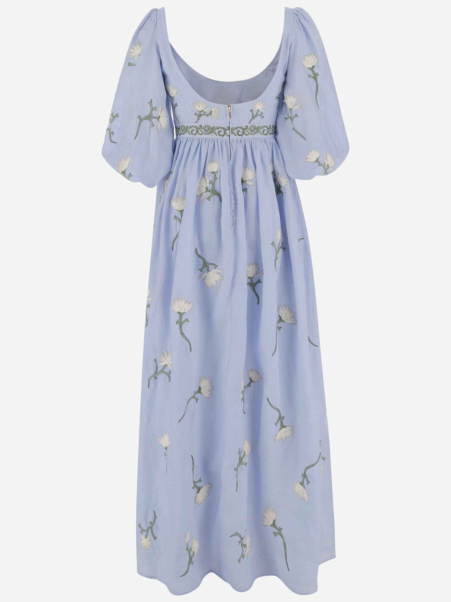 Agua By Agua Bendita Viviane Embroidered Linen Maxi Dress In Multicolour