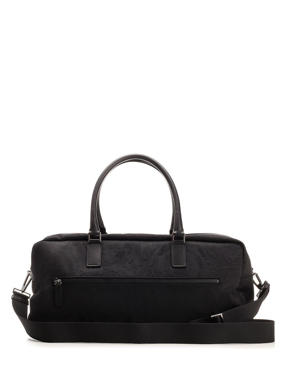 Shop Versace Neo Nylon Jacquard Travel Bag In Black