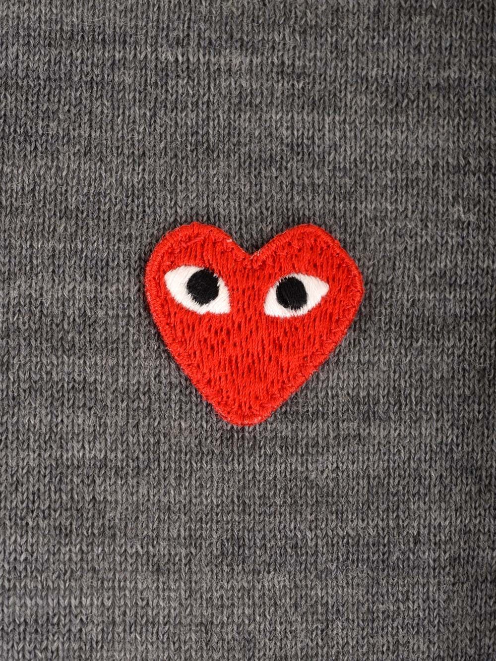 Shop Comme Des Garçons Play Wool Polo Shirt In Grey