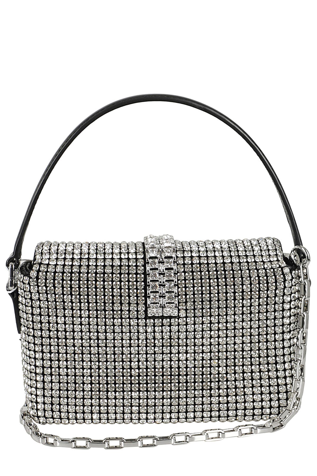 Shop Self-portrait Micro Bag In Silver