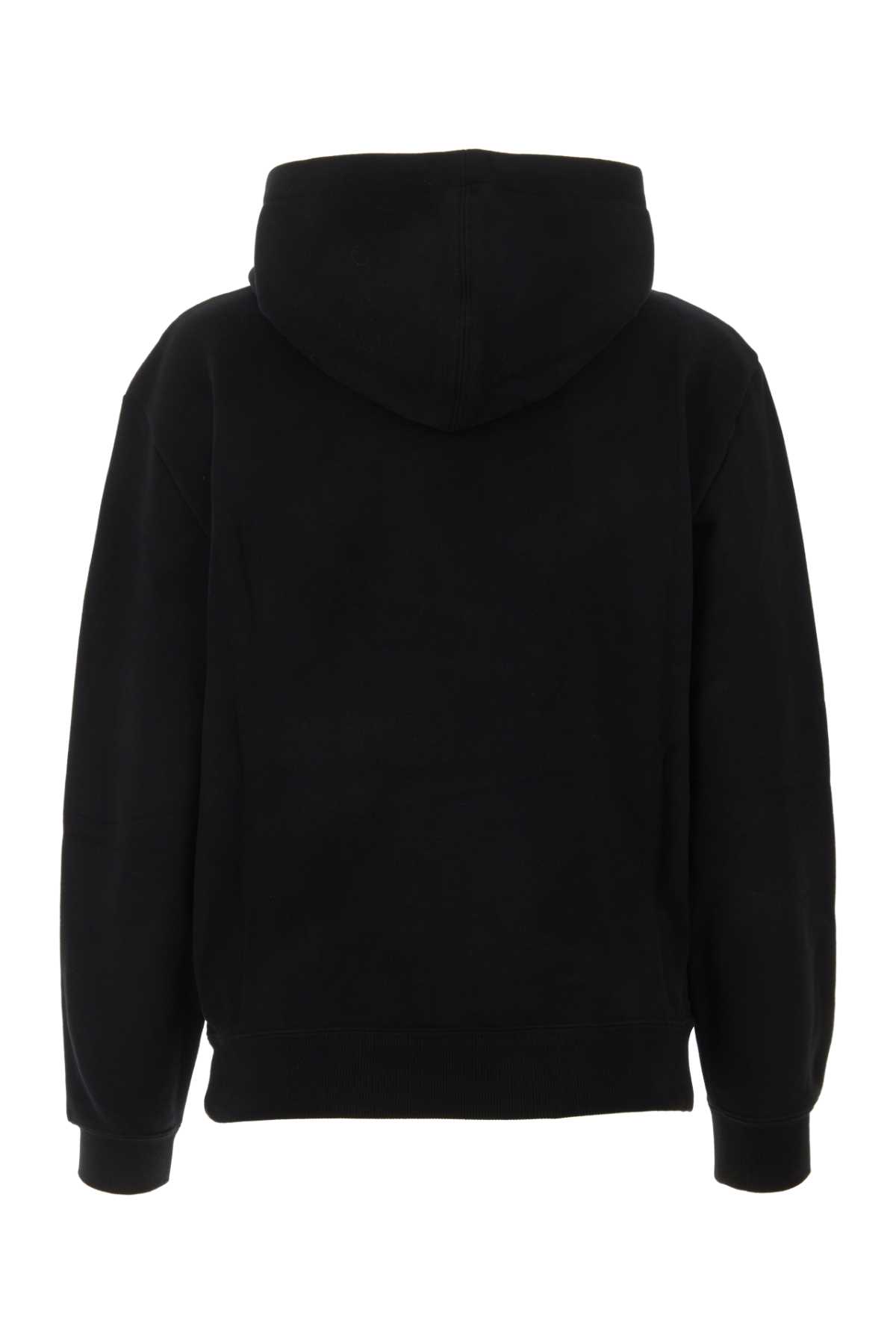 Shop Saint Laurent Black Cotton Sweatshirt In Noir