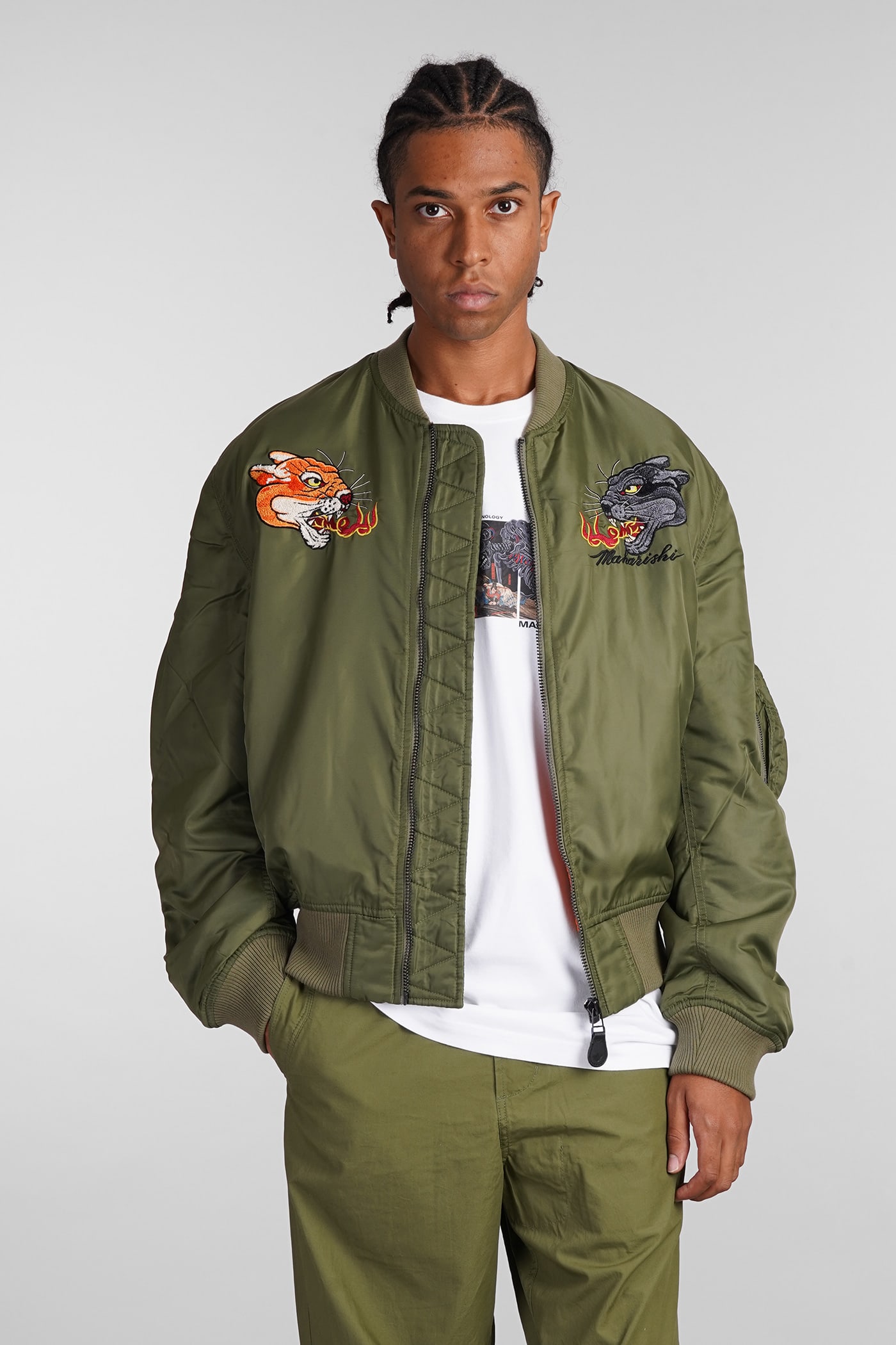 Ma1 Bomber In Green Nylon