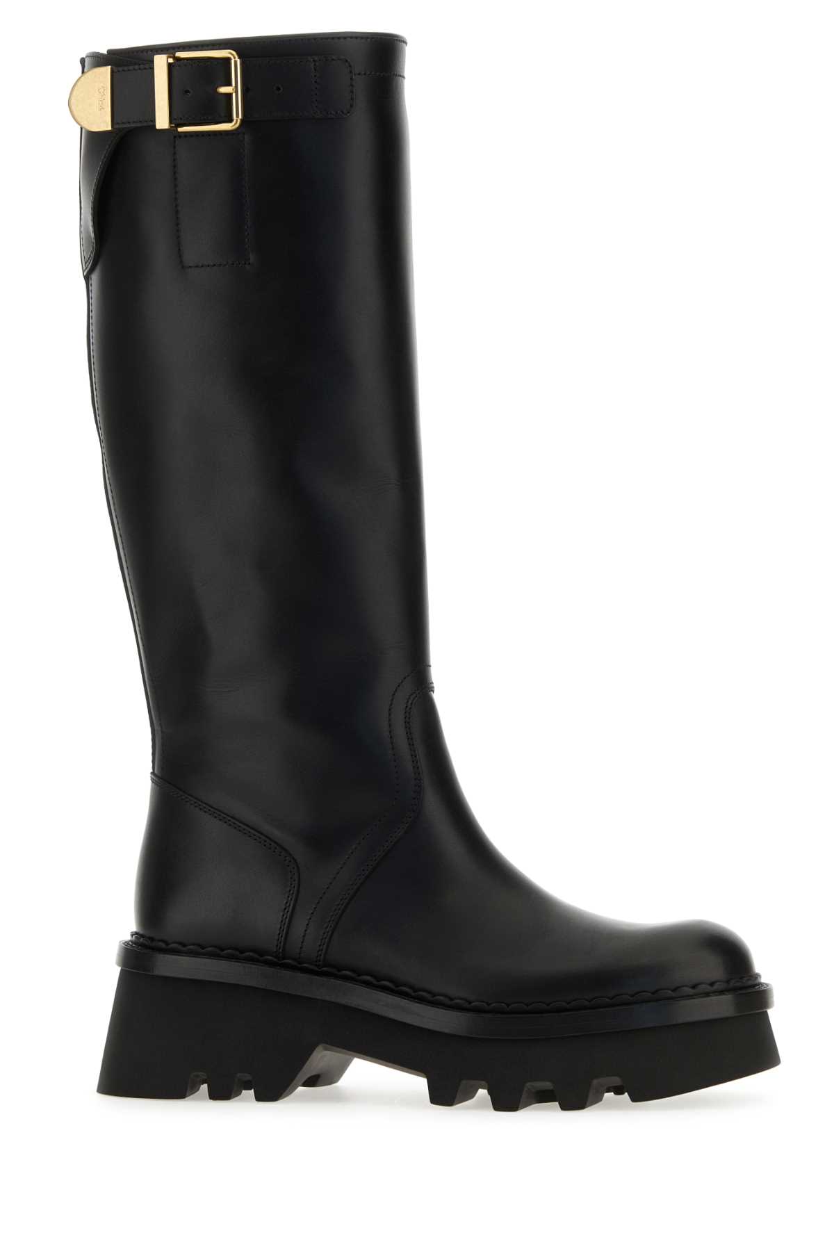 Shop Chloé Black Leather Owena Boots