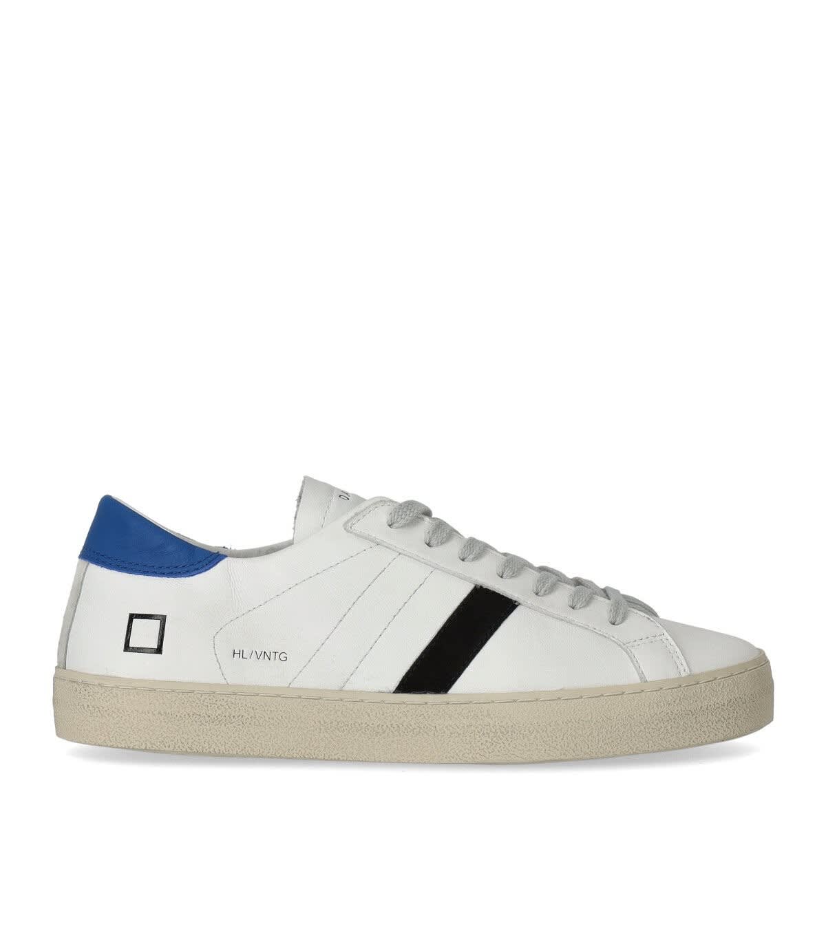 D.a.t.e. Hill Low Vintage Calf White Blue Sneaker