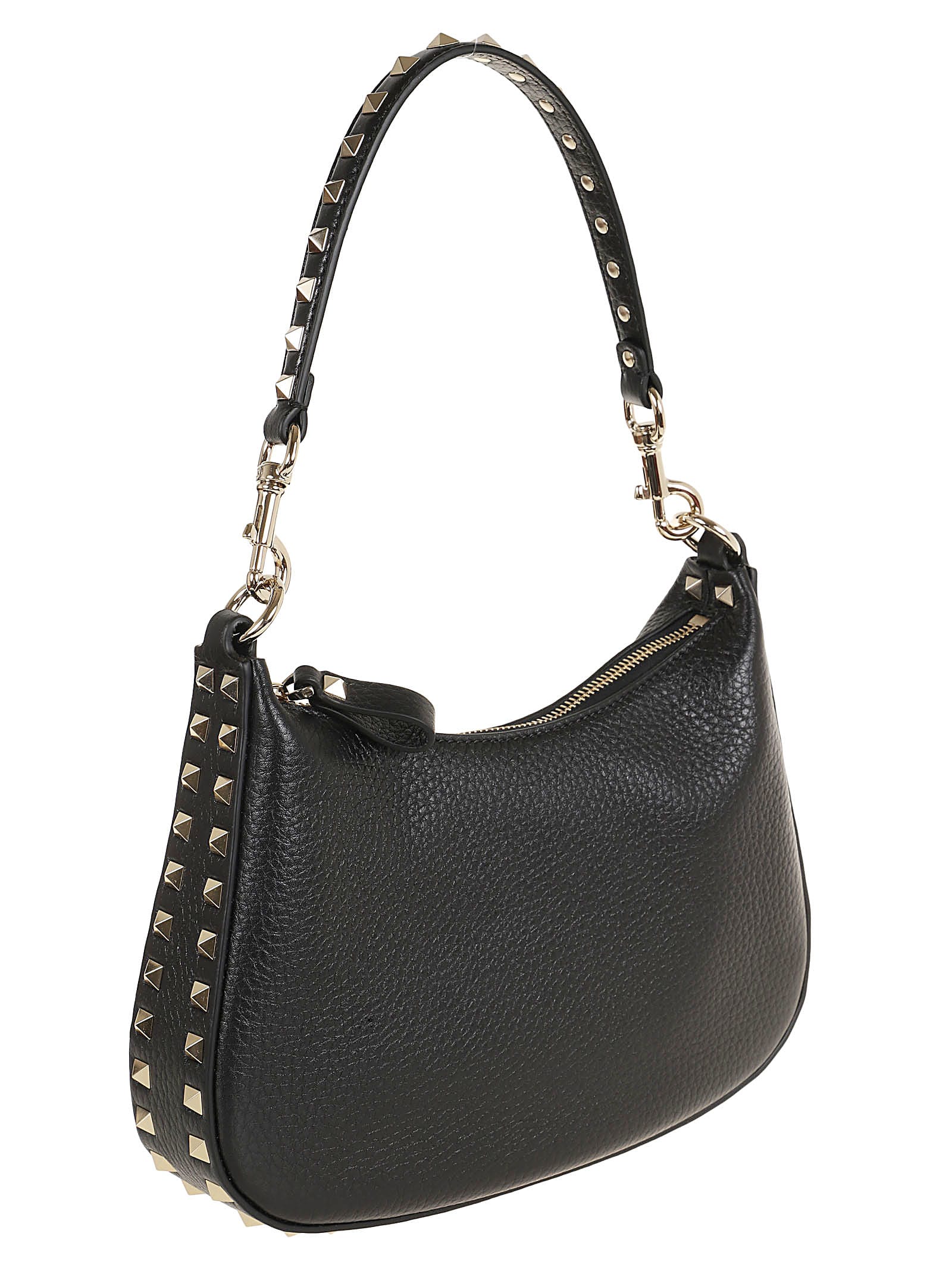 Shop Valentino Small Hobo Rockstud In No Nero