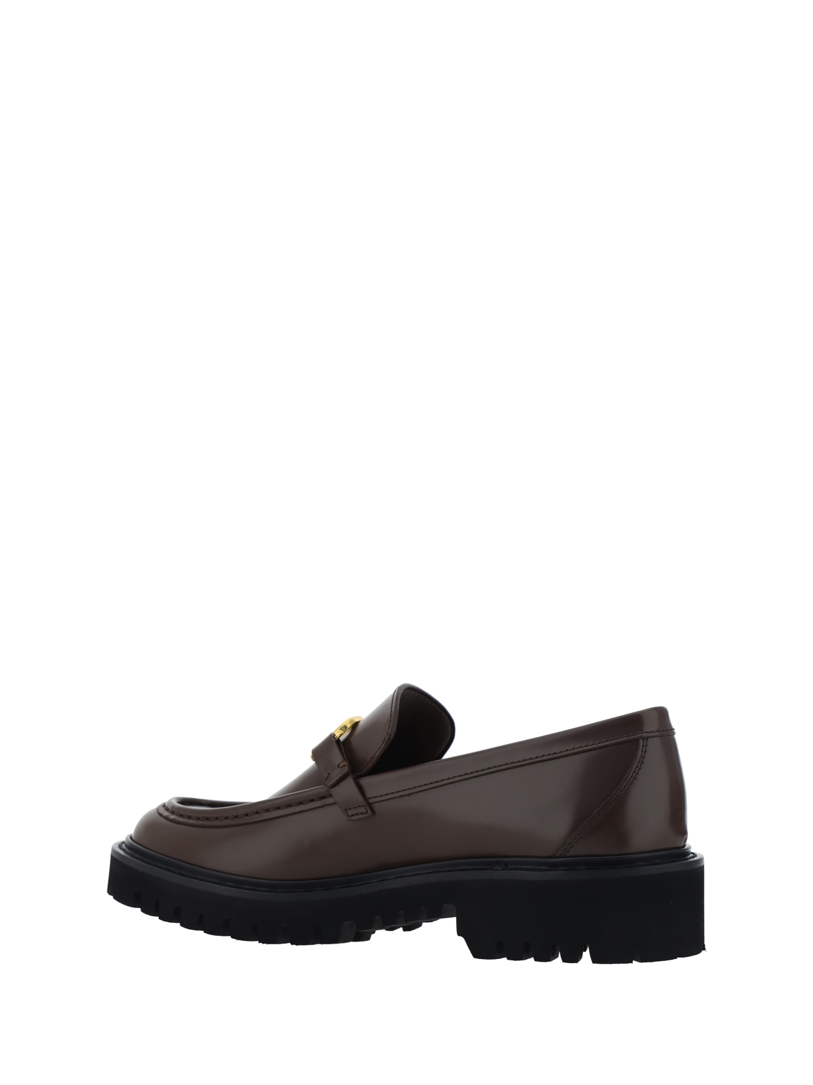 Shop Valentino Garavani Vlogo Loafers In Cacao