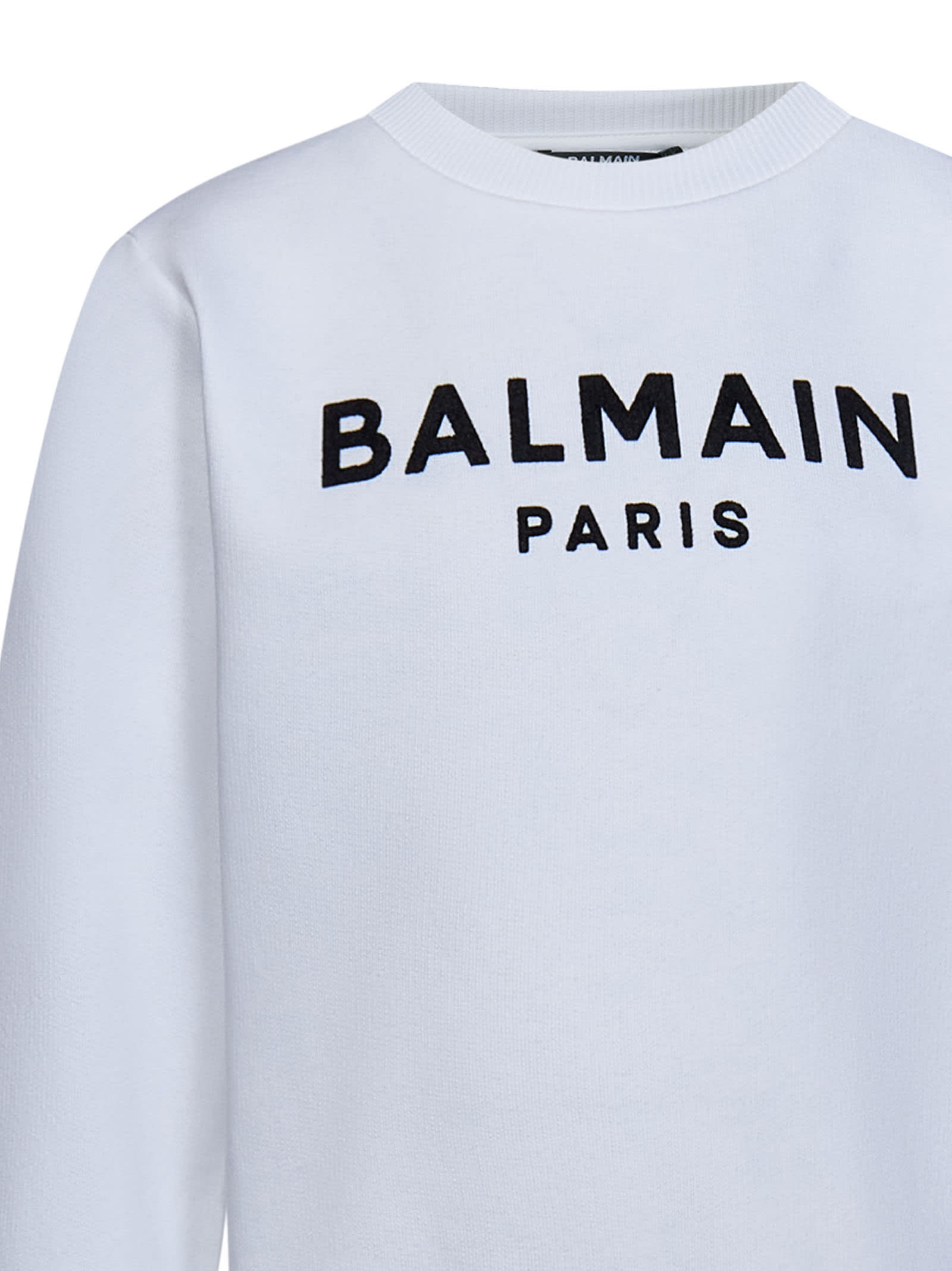 Shop Balmain Sweatshirt In White/black