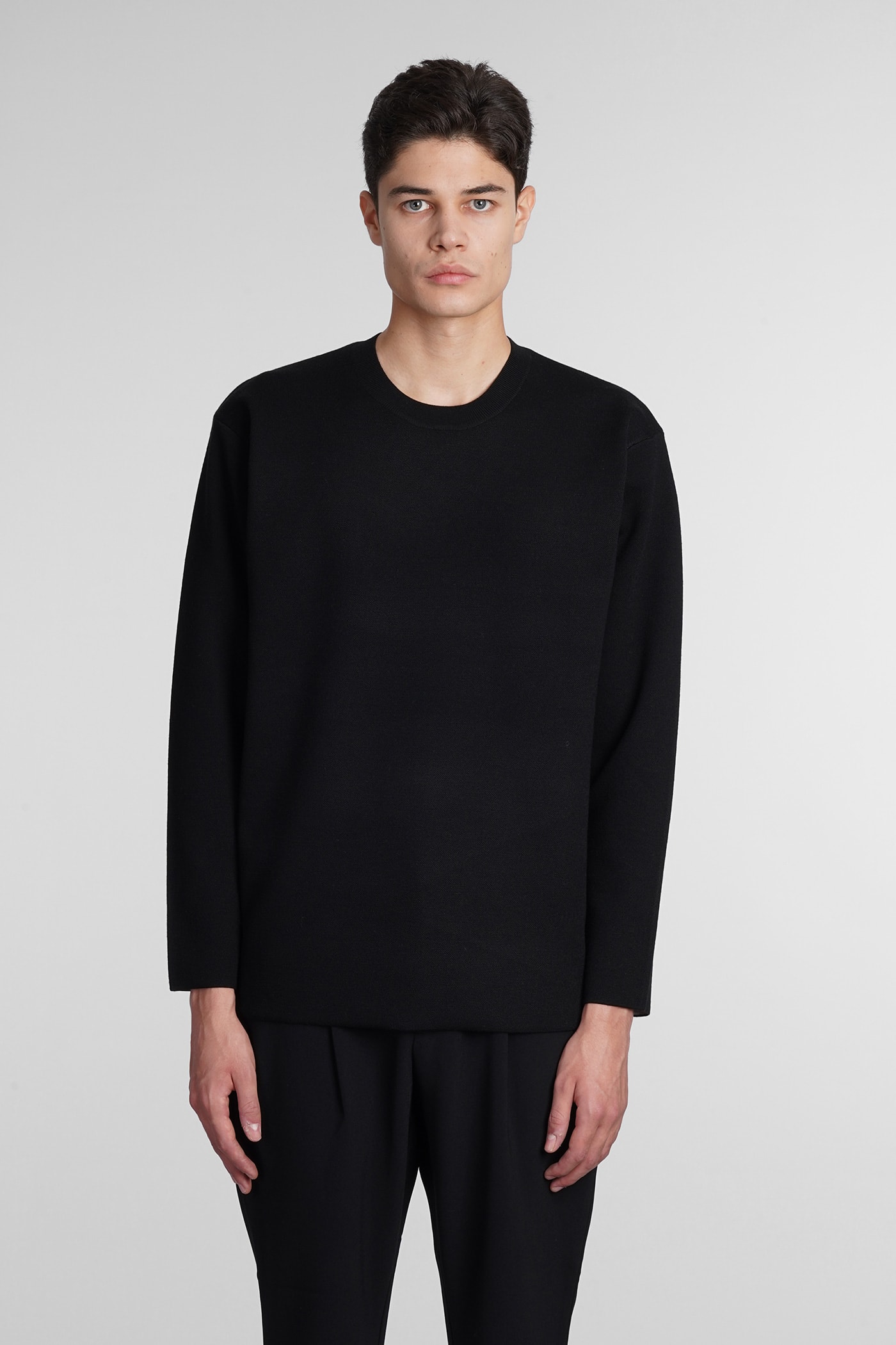 ATTACHMENT KNITWEAR IN BLACK WOOL