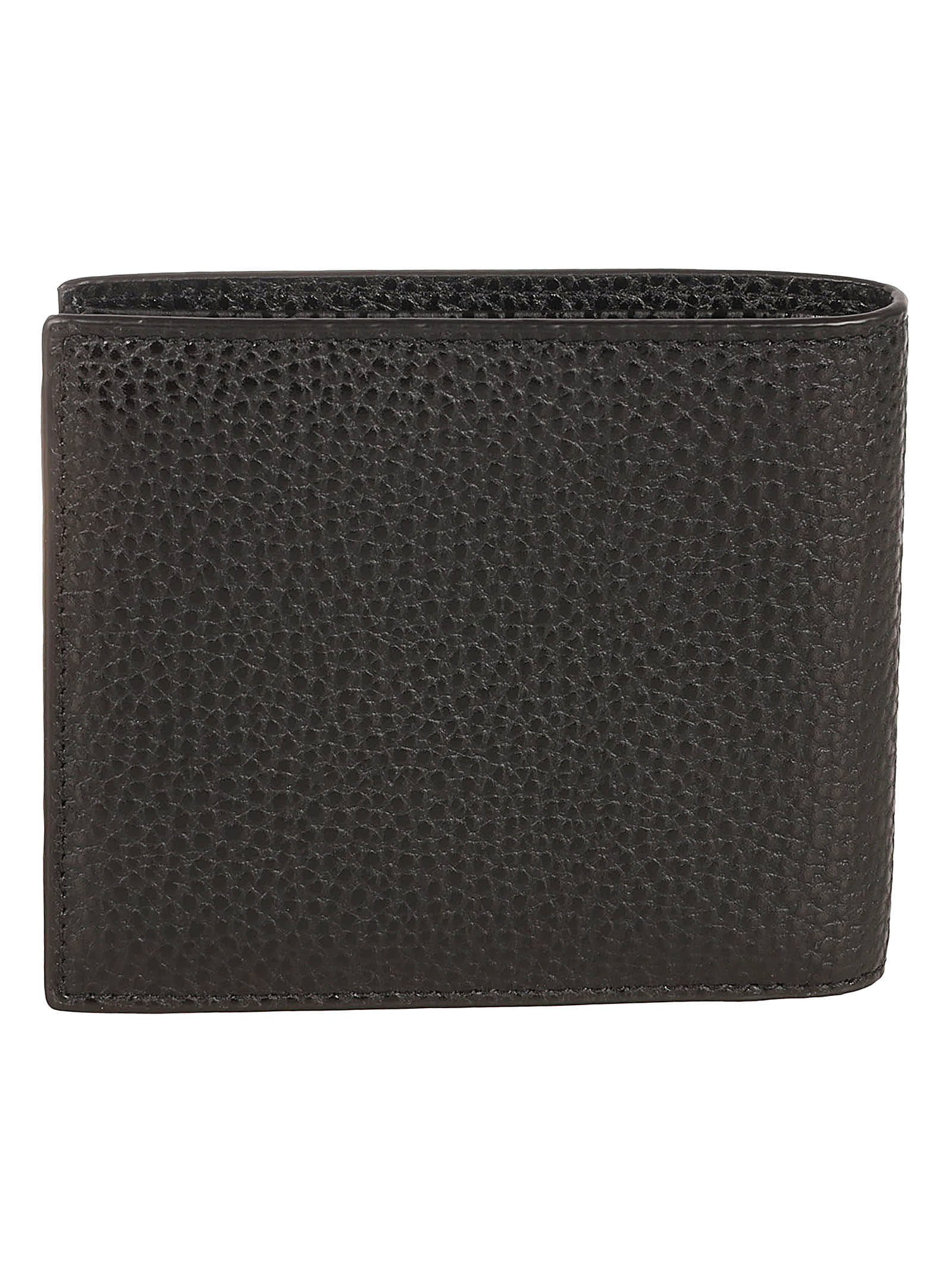 Shop Saint Laurent Initials Side Logo Skinned Bi-fold Wallet In Black