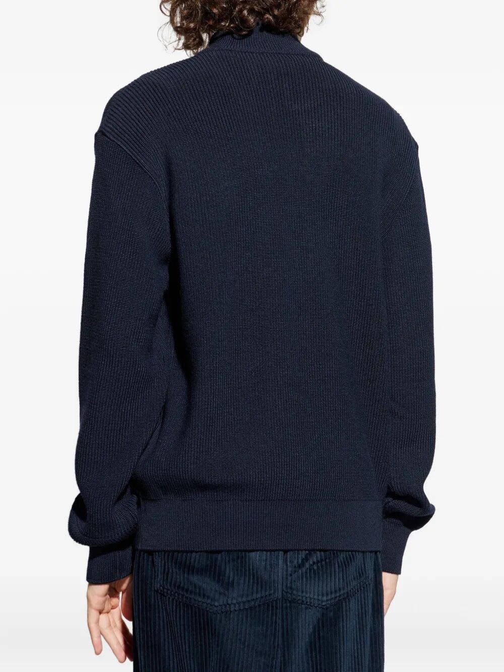 Paul&shark Shark Tag Tech Wool Full Zip Sweater In Blue