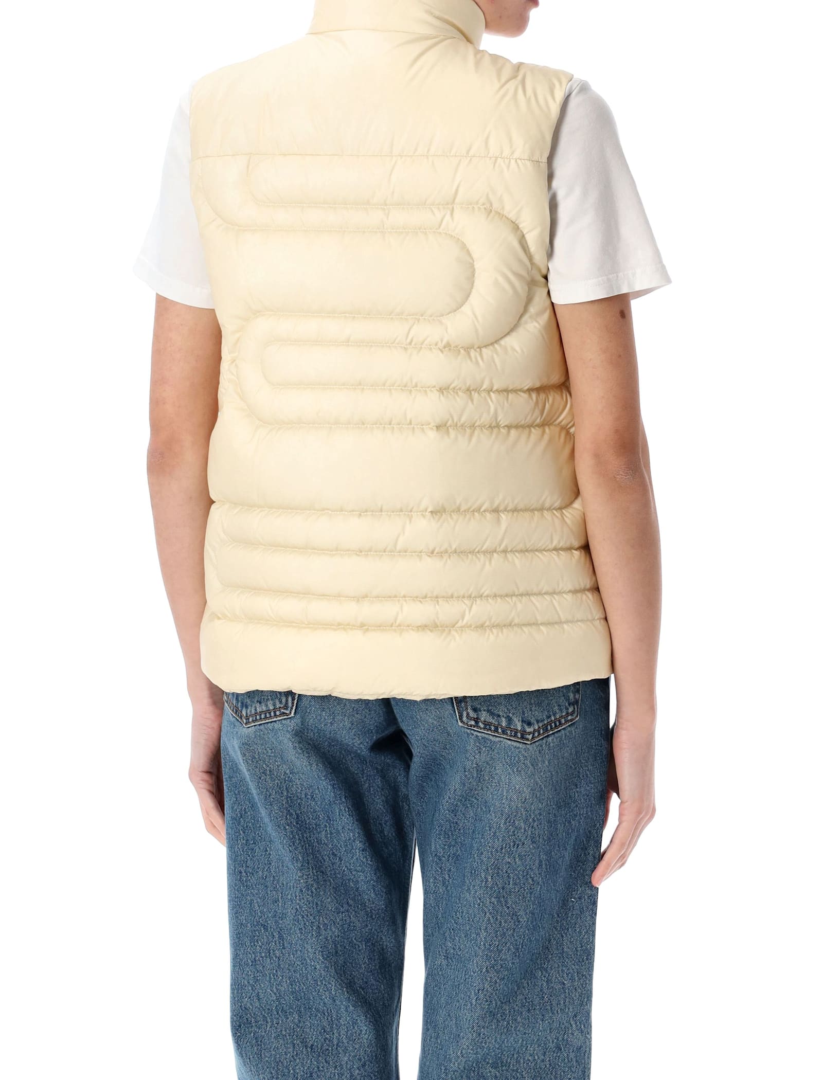 Moncler Xihu Snake-quilted Down Gilet In White