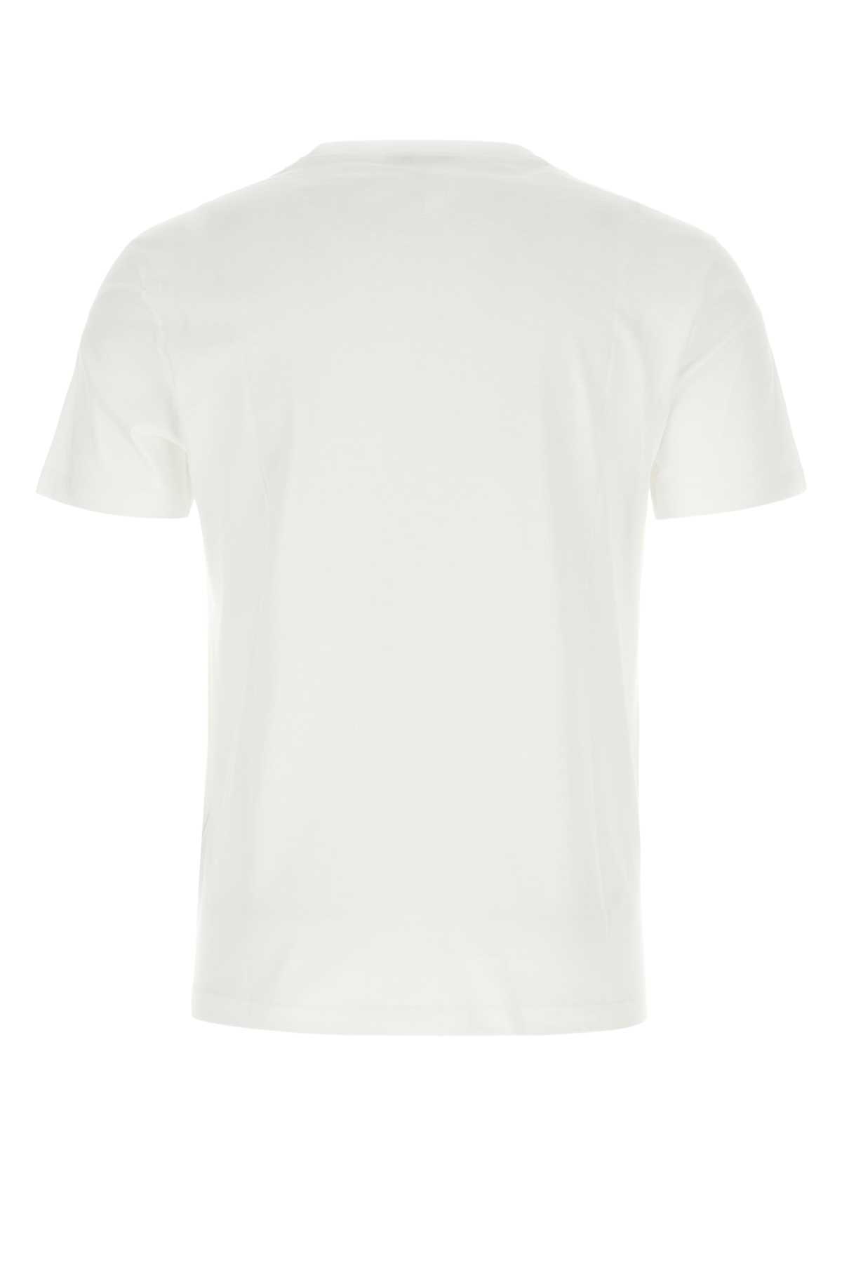 Shop Versace White Cotton T-shirt In Biaott
