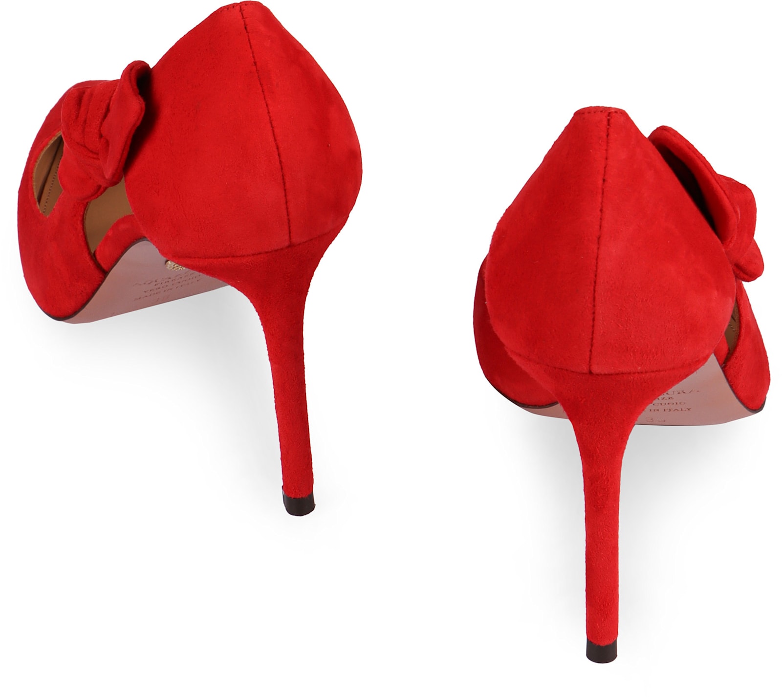 Shop Aquazzura Very Bow Tie Suede Pumps In Red