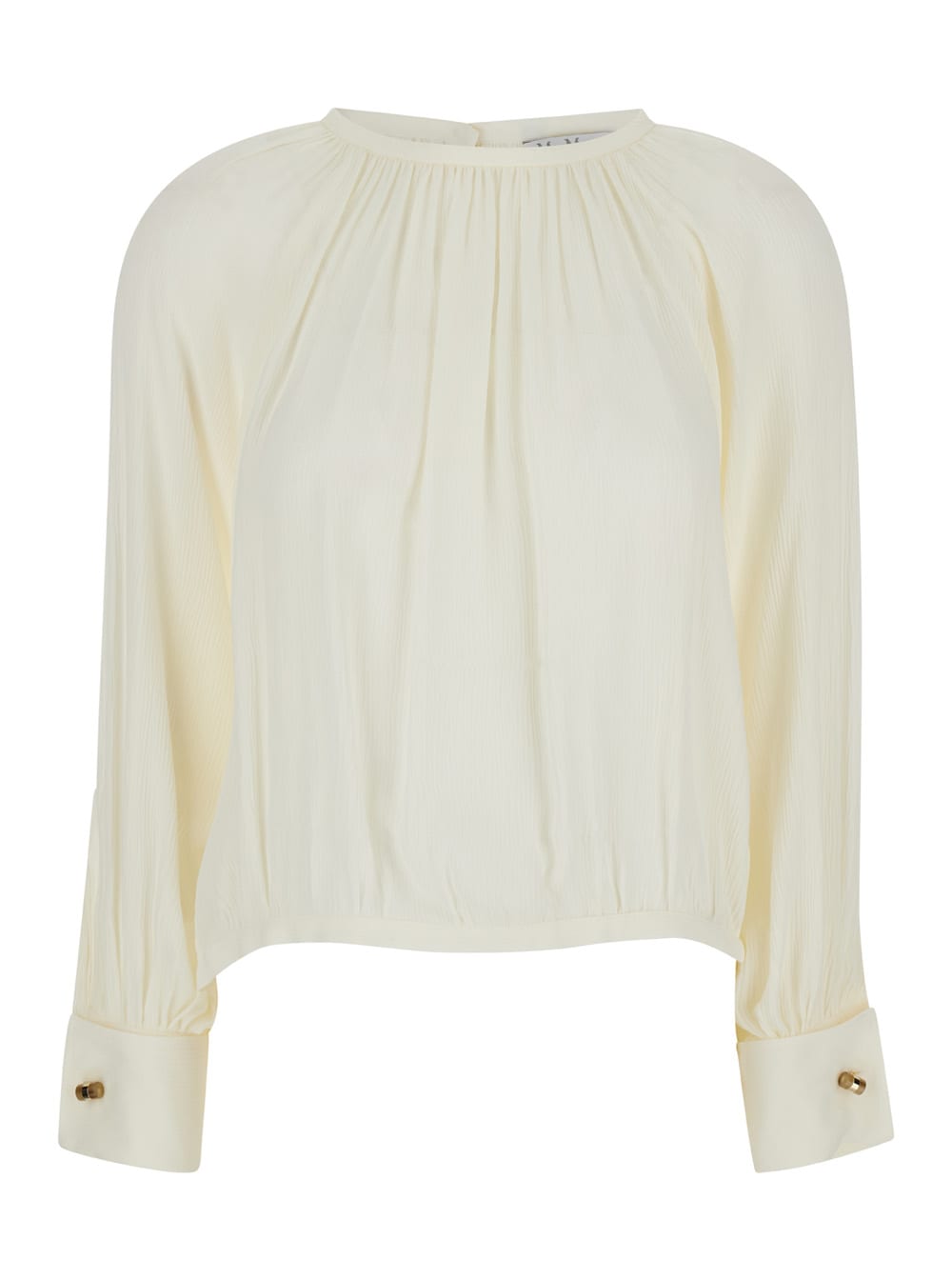 Shop Max Mara Cream White Narvel Blouse In Silk Woman