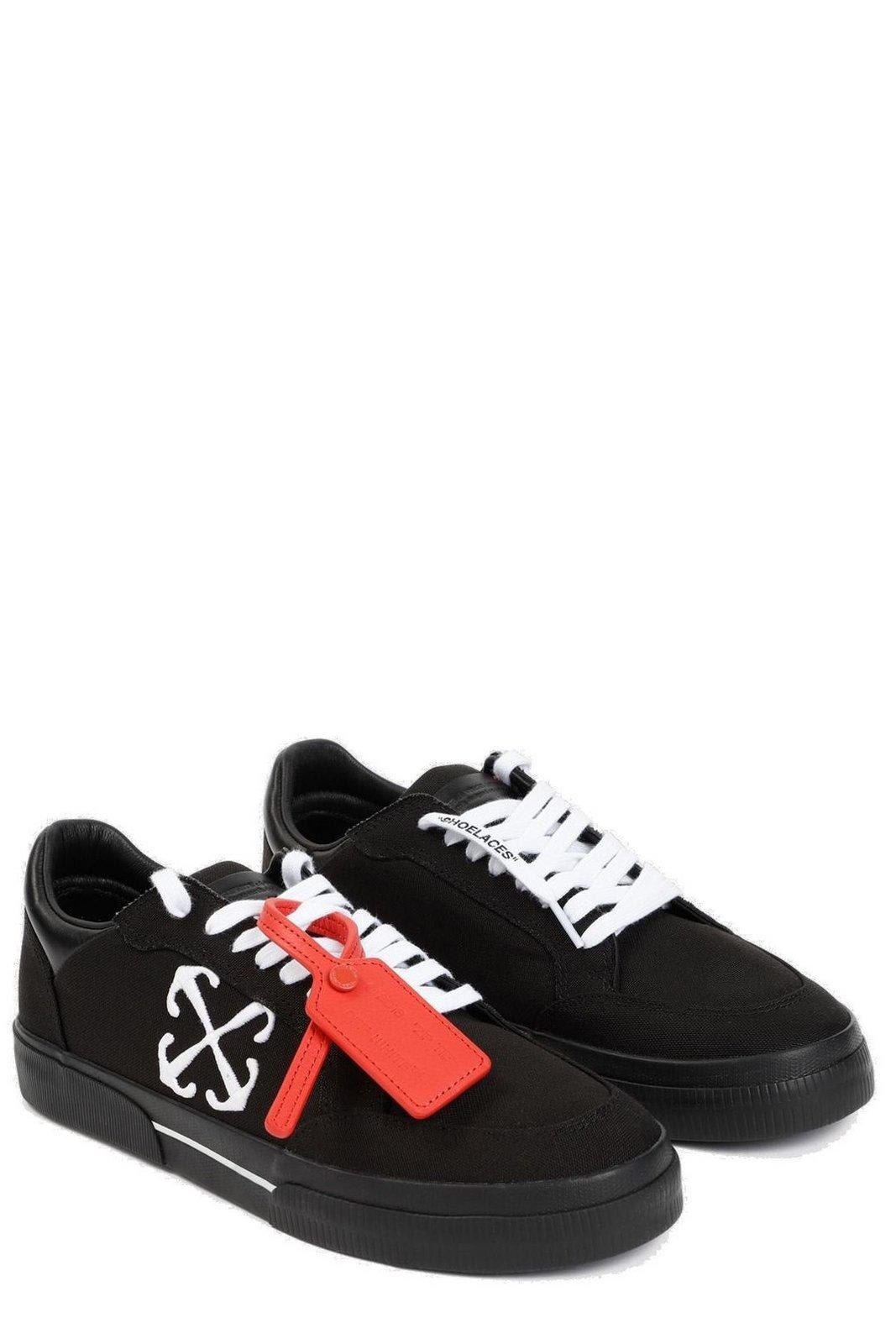 Shop Off-white Vulcanized Lace-up Sneakers In Black