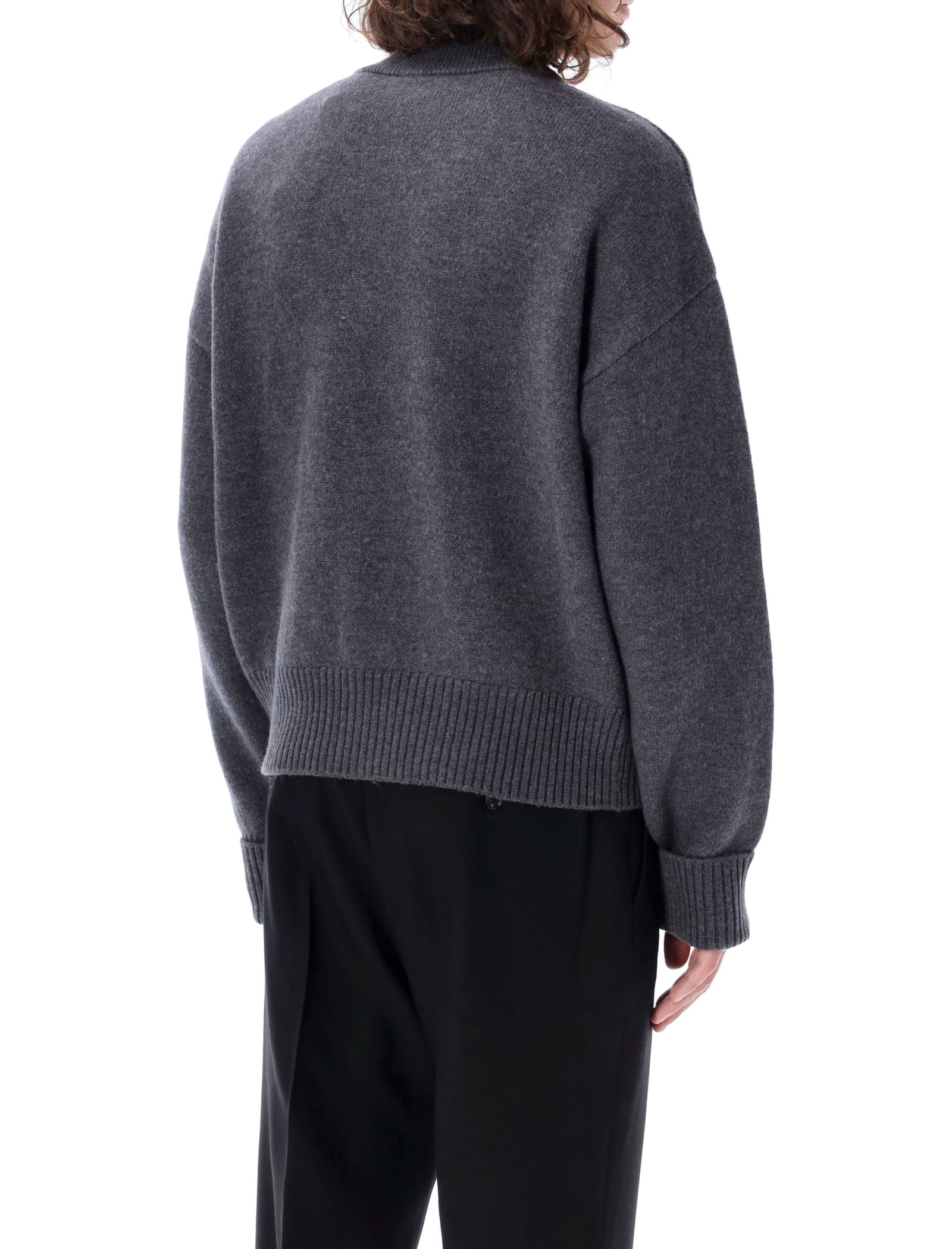 Shop Ami Alexandre Mattiussi Adc Cardigan In Grey Red