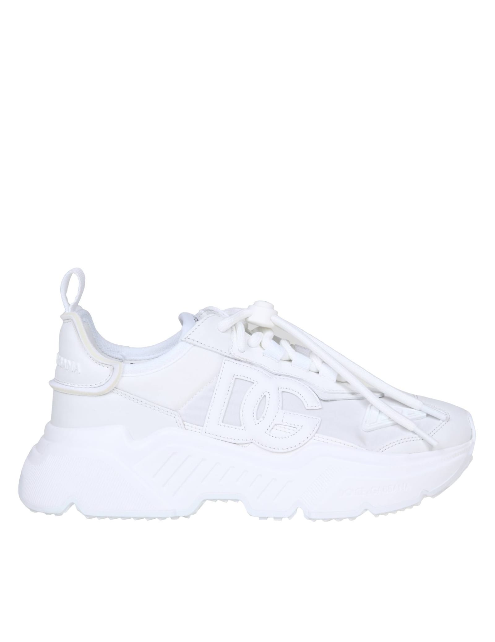 Dolce & Gabbana Daymaster White Leather Sneakers