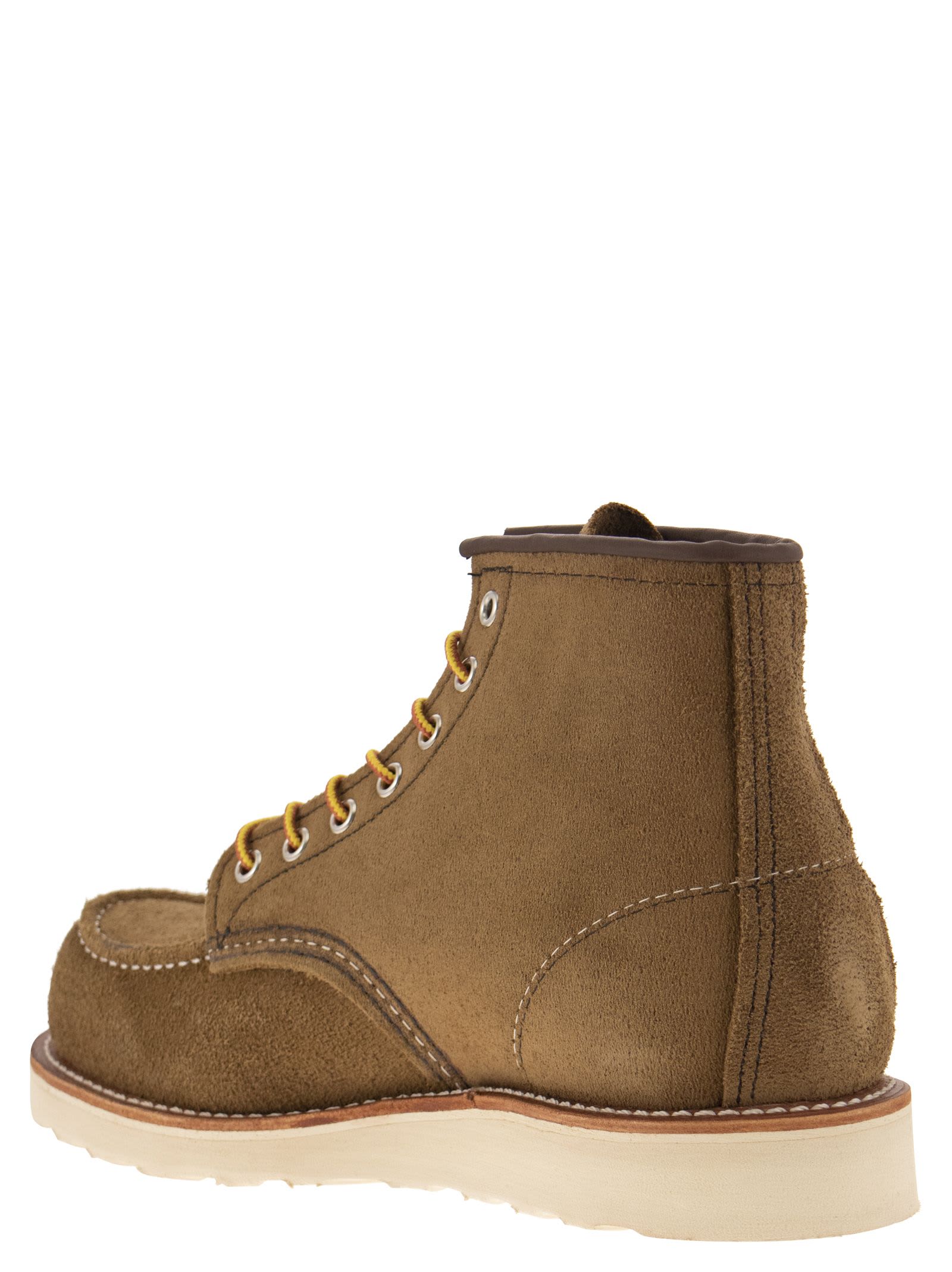 Shop Red Wing Classic Moc Mohave - Suede Lace-up Boot In Olive Green