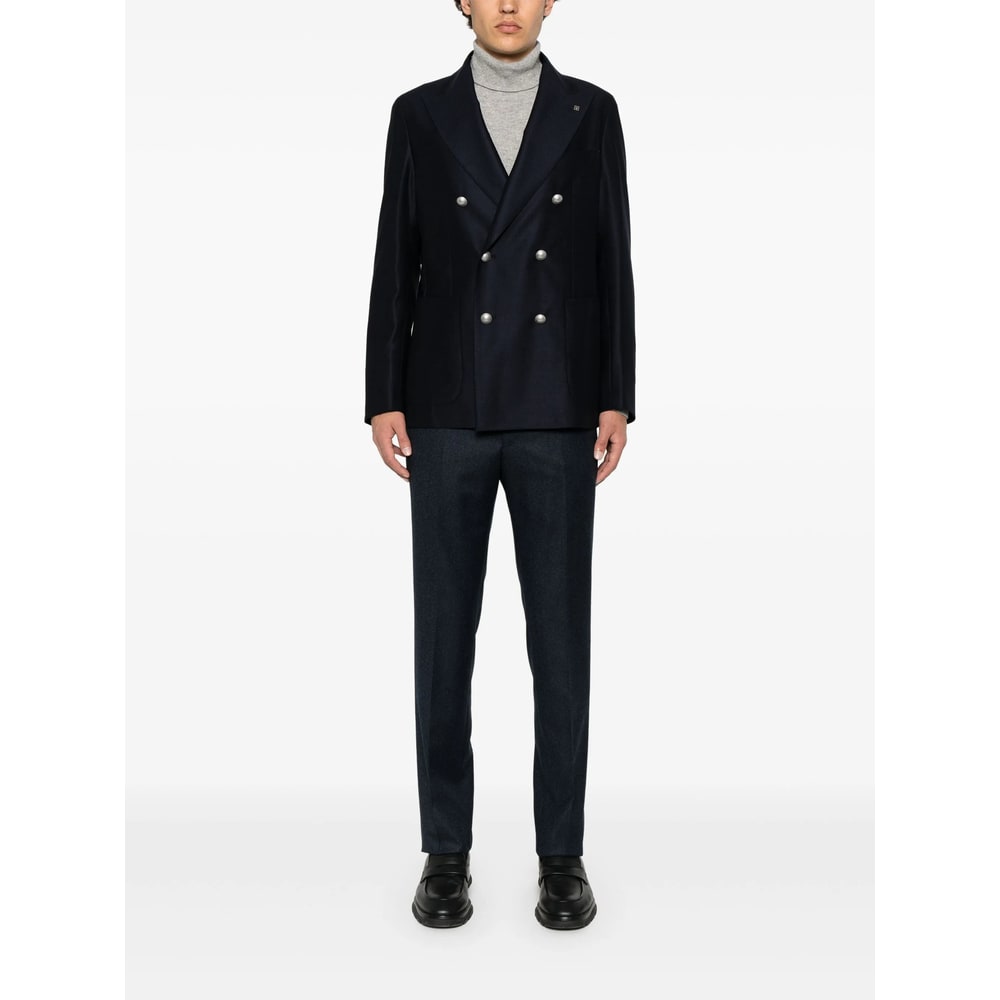Tagliatore Long-sleeved Suit Jacket In Blue