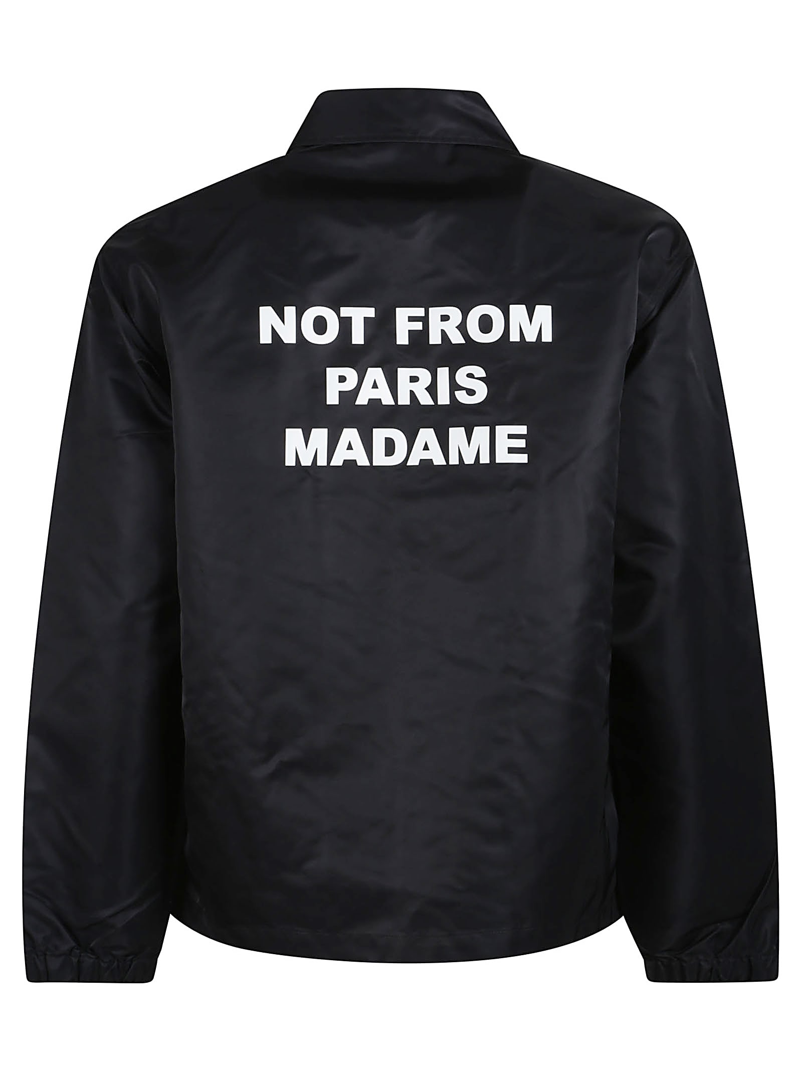 Drôle De Monsieur Black Jacket With Logo In Techno Fabric Man In Black