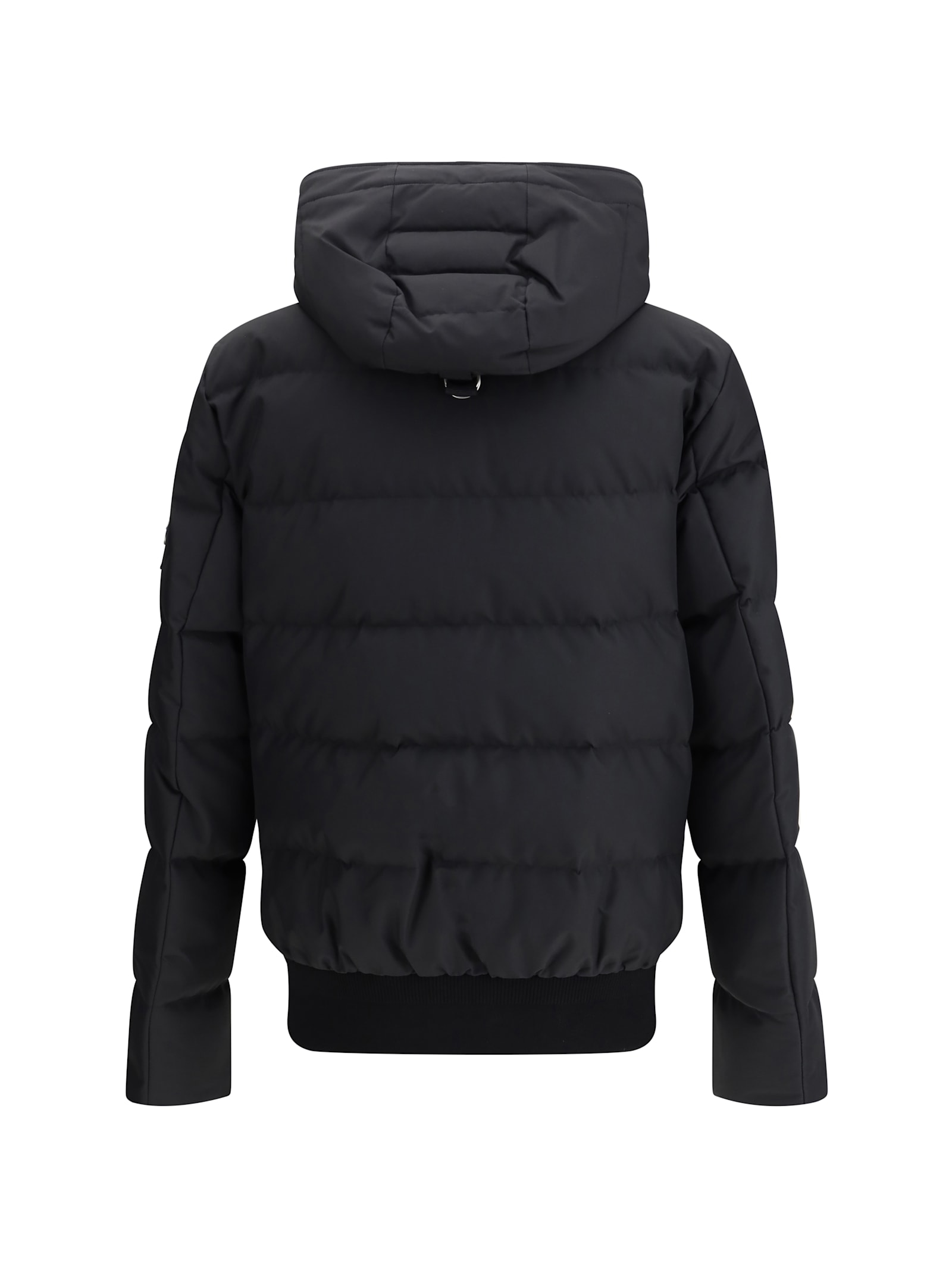 Moose Knuckles Black Polyester Cloud Bomber Down Jacket In Black