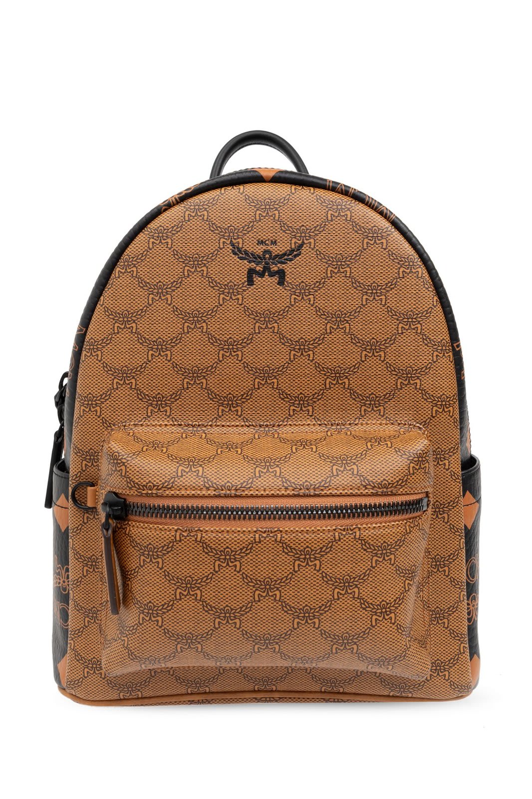 Mcm Zip-up Backpack In Brandy