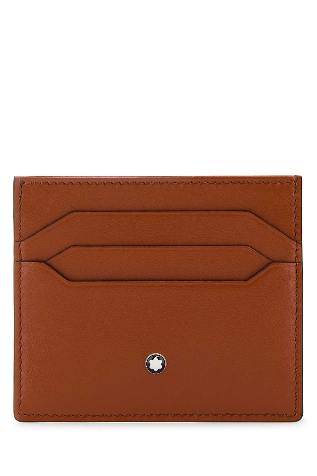 Shop Montblanc Dark Orange Leather Cardholder In 000