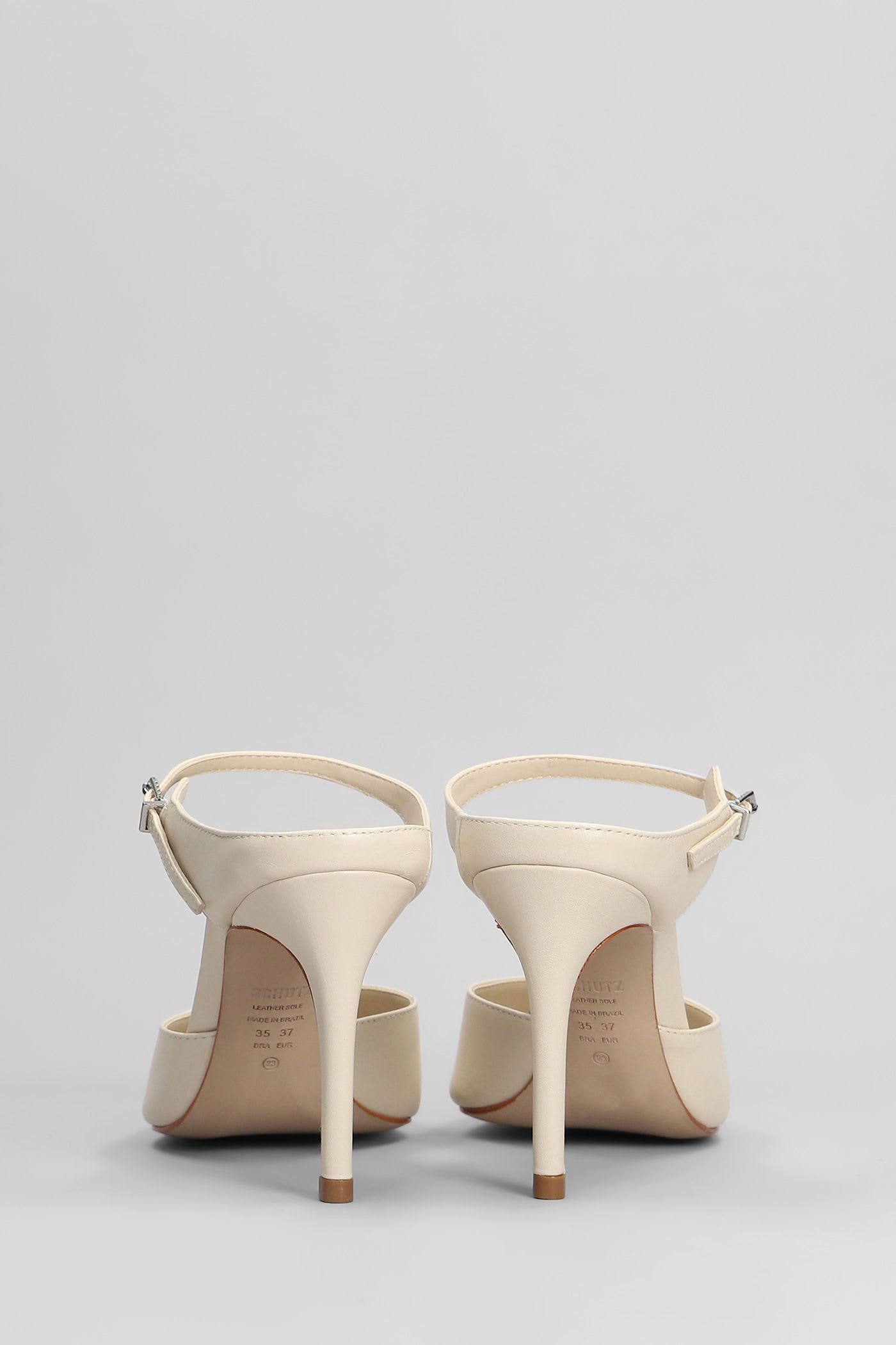 Shop Schutz Laura Mule Slipper-mule In Beige Leather