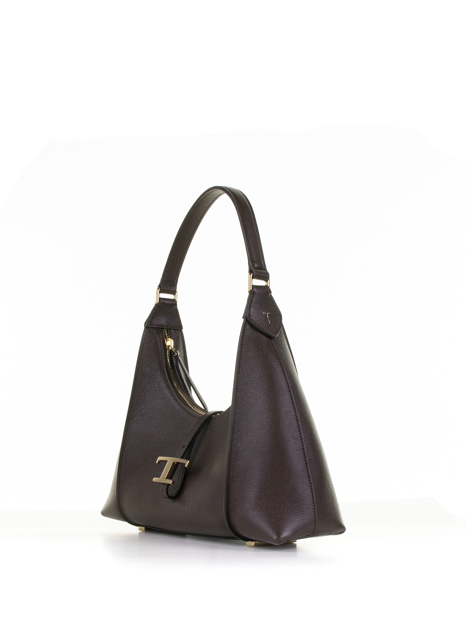 Shop Tod's Hobo Bag T Timeless In Brown Leather In Marrone Africa