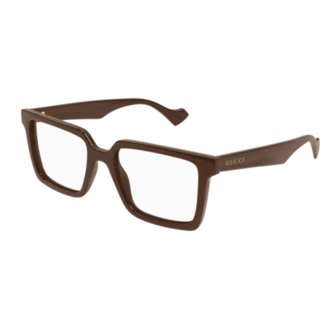 Gucci Square Frame Glasses In 007 Brown Brown Transpare