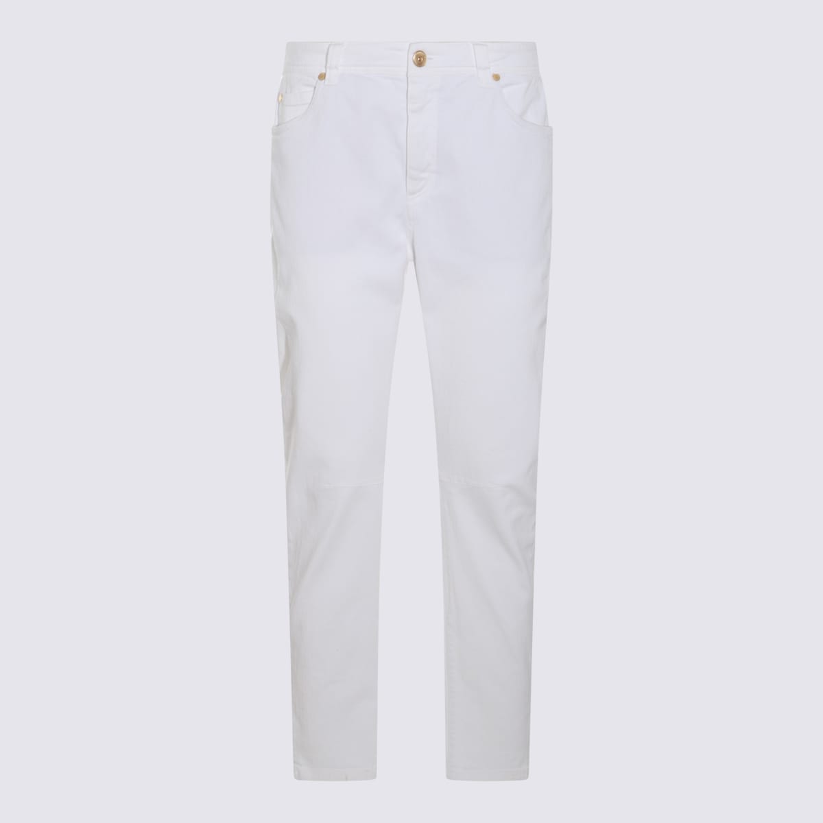 White Cotton Blend Jeans