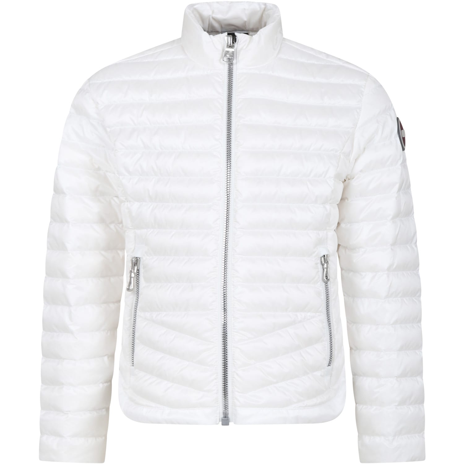 Shop Colmar White Down Jacket For Girl With Logo