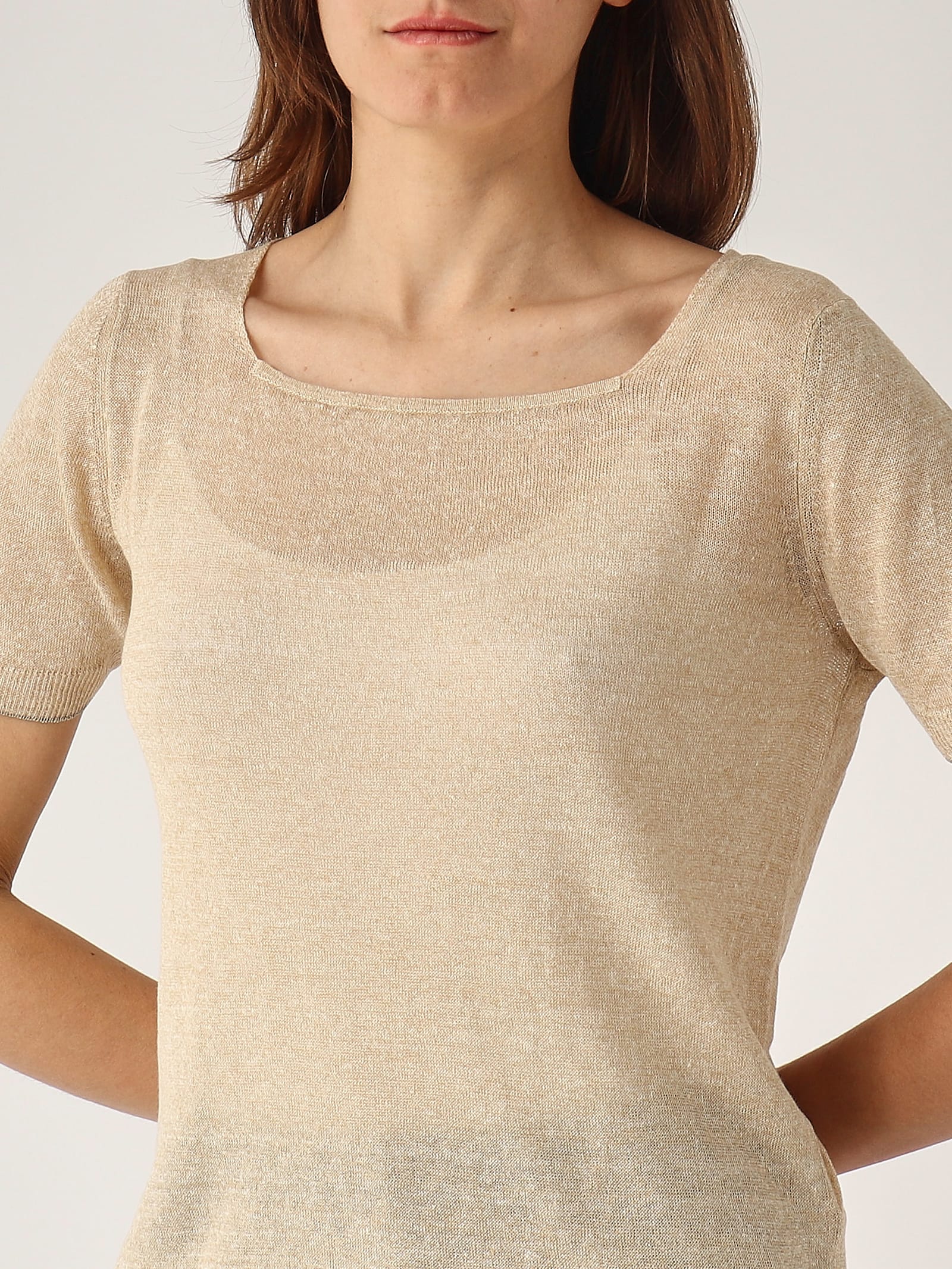 Gran Sasso Pullover M/m Bordi Lurex Sweater In Brown