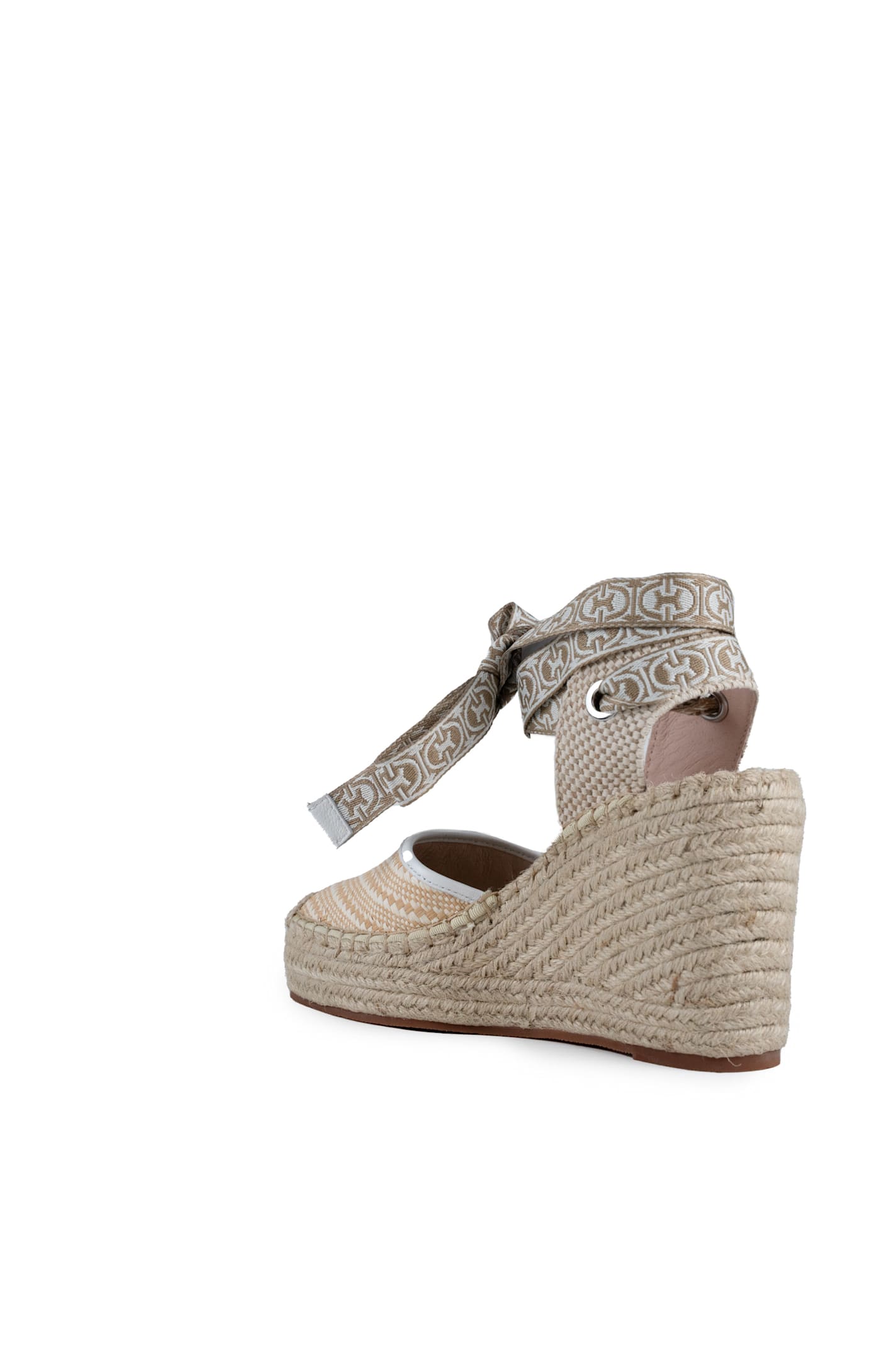 Coccinelle Praia Bicolor Straw Espadrille Wedges