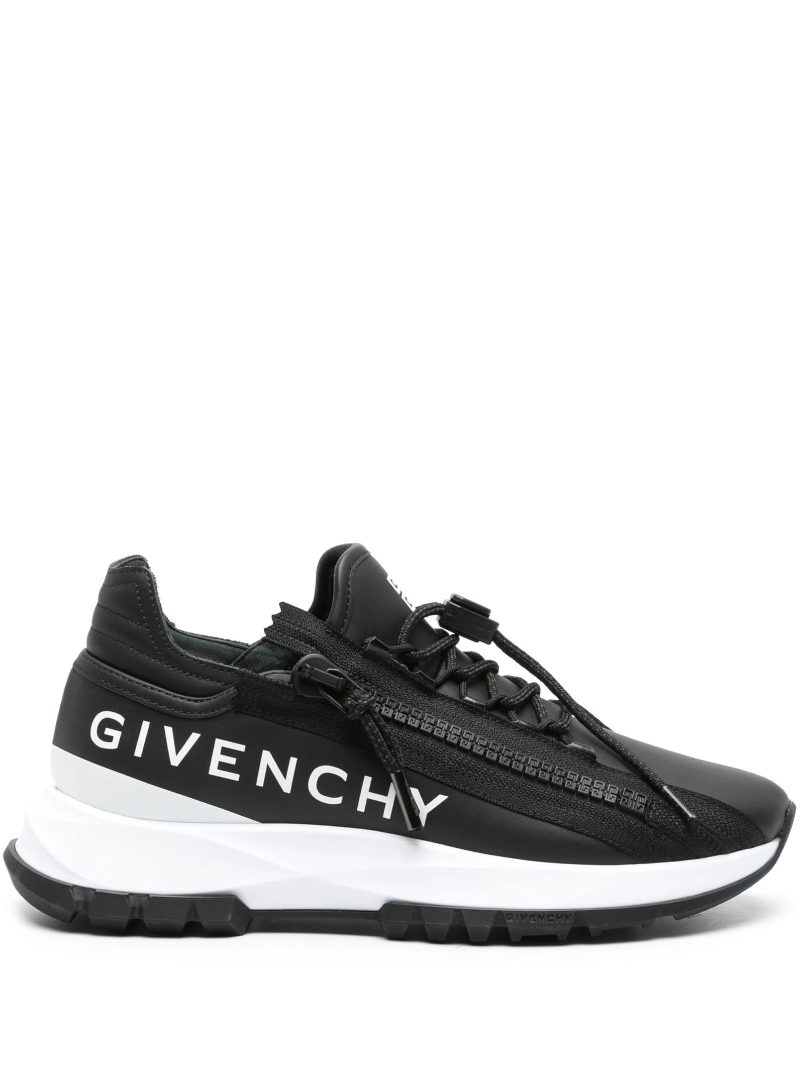 GIVENCHY SPECTER RUNNING SNEAKERS IN BLACK LEATHER WITH ZIP