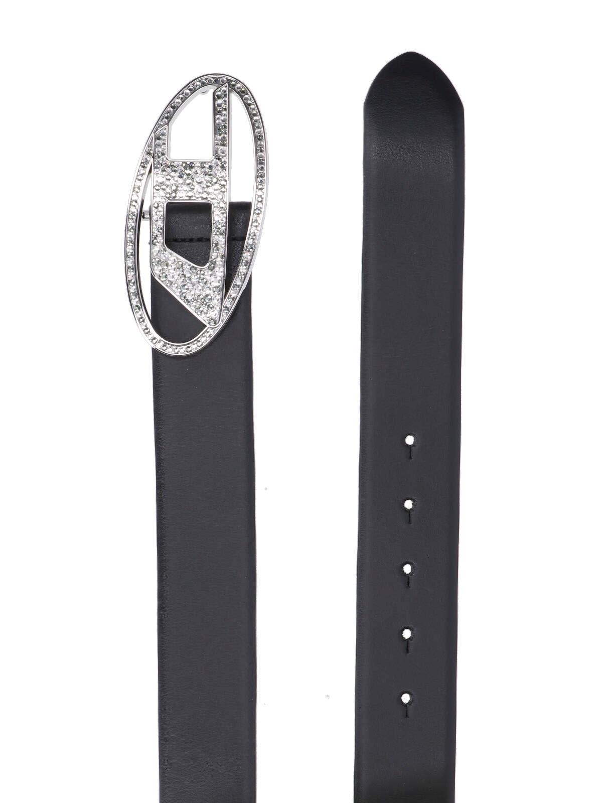 Shop Diesel Logo Belt With B-1dr Rhinestones