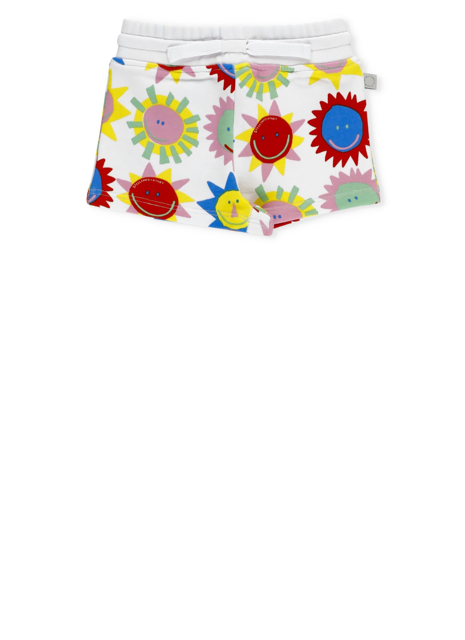 Shop Stella Mccartney Cotton Shorts With Print In White