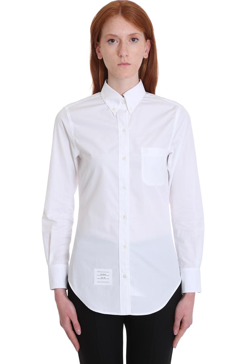 THOM BROWNE SHIRT IN WHITE COTTON,11276960